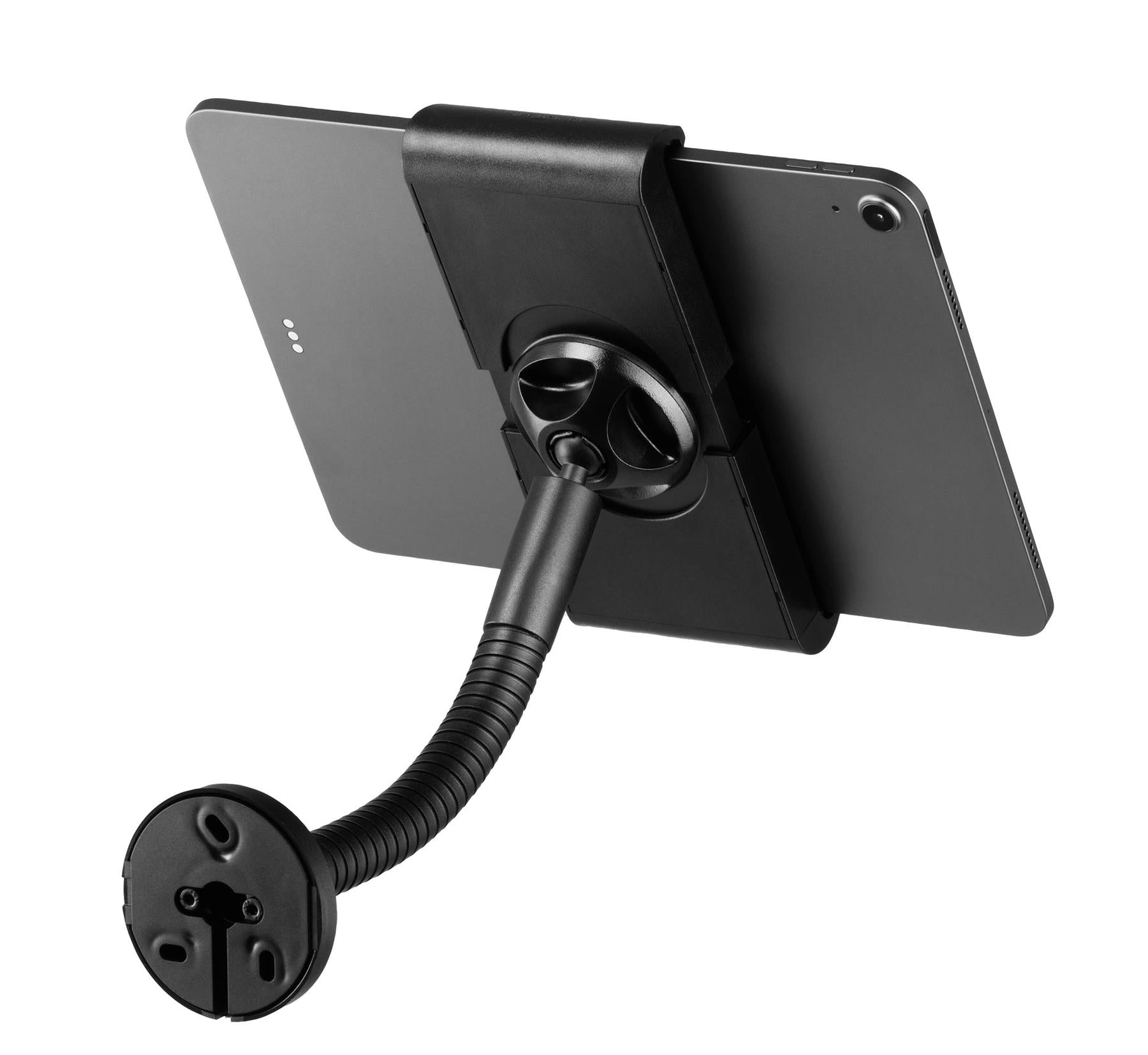 Durable TOUGH Anti-Theft Lock Goose Neck Tablet Holder Wall/Table Mount | Black