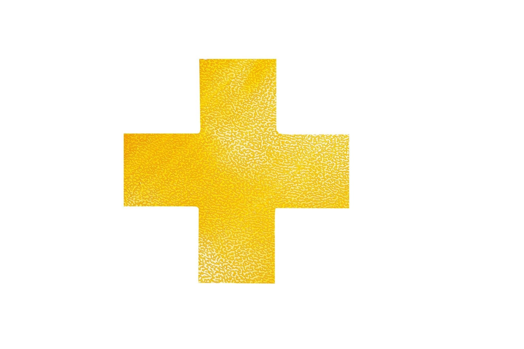 Durable Heavy Duty Adhesive Floor Marking Cross Shape | 10 Pack | Yellow