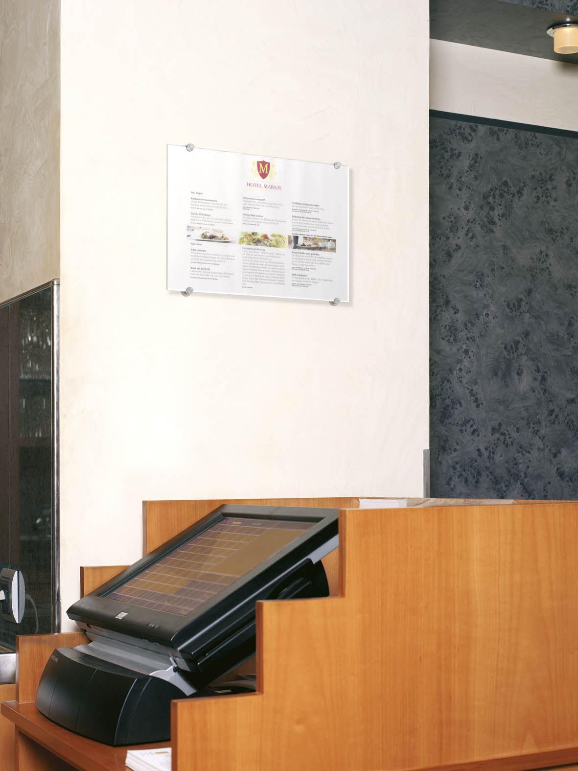 Showing Durable UK's Durable CRYSTAL Frameless Acrylic Door Sign Holder Wall Mounted | A3, available as SKU 482619 with EAN 4005546403656.