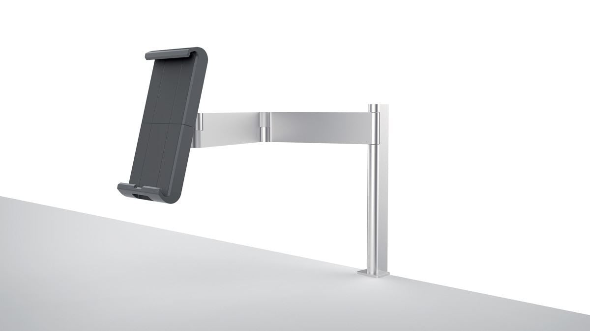 Durable Aluminum Tablet Holder iPad Bed Table Clamp | Lockable & Rotatable