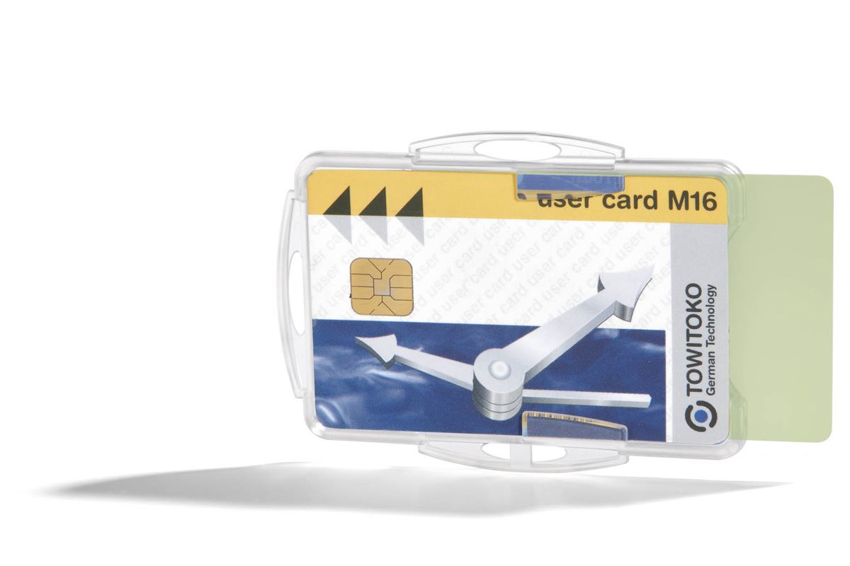 Durable DUO 2 Card Security Pass ID Badge Holders for Lanyards | 10 Pack | Clear