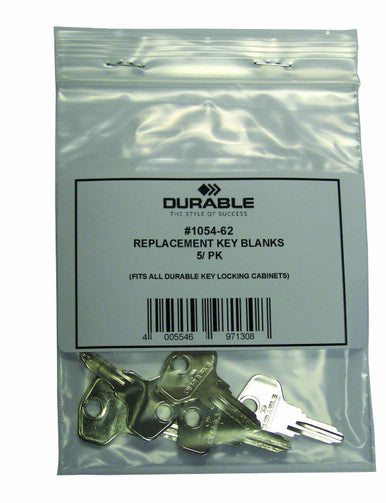 Durable Replacement Key Blanks | Silver | 5 Pack