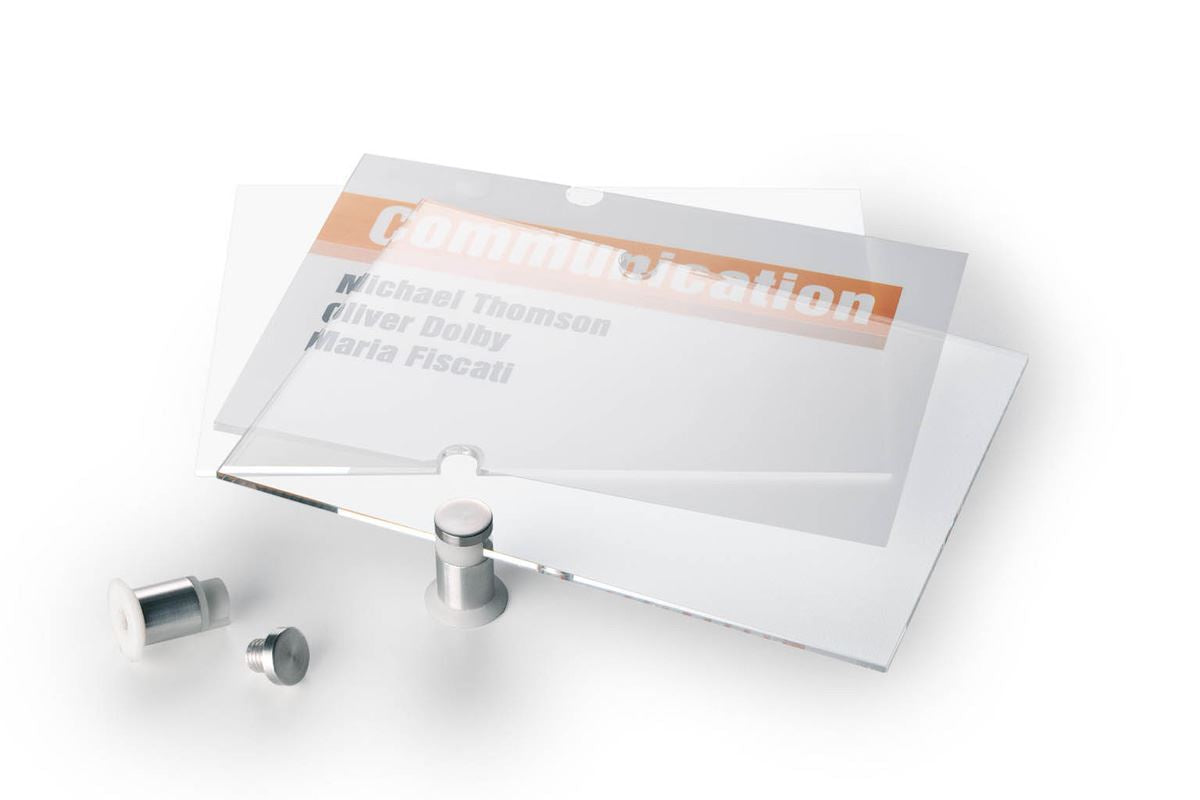 Durable CRYSTAL Frameless Acrylic Door Sign Holder Wall Mounted | 8.25" x 11.75" Inches Clear