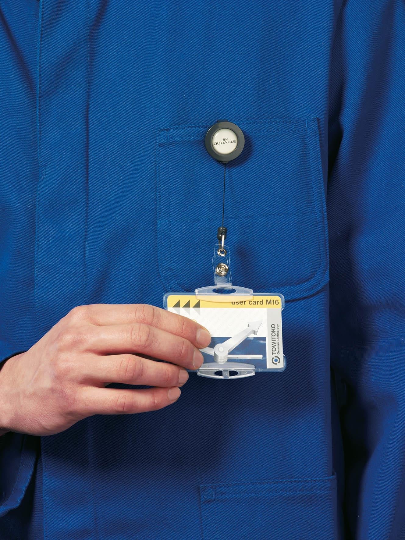 Durable Secure Retractable Clip Badge Reel for ID Cards & Keys | 10 Pack | Black