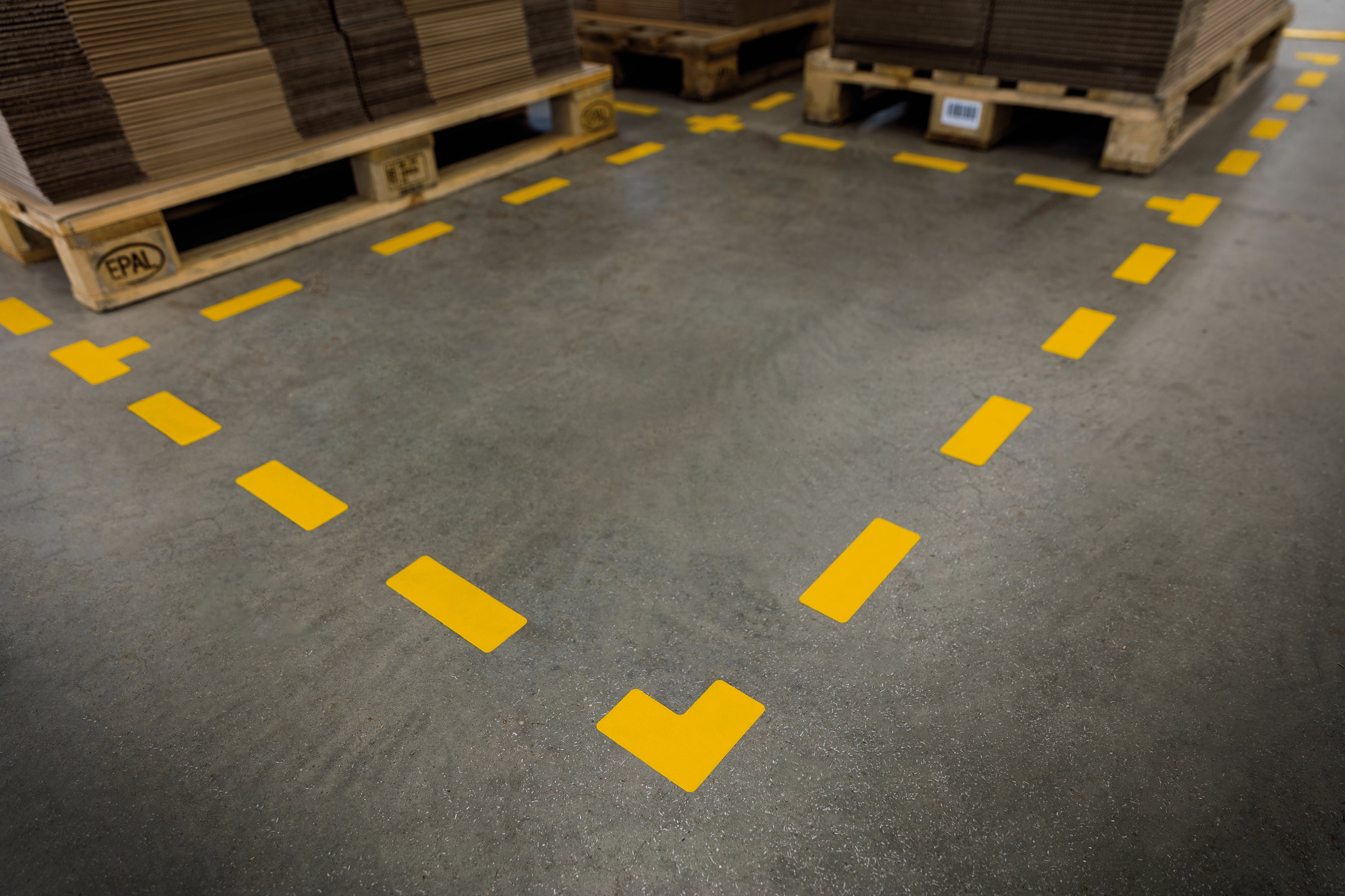Durable Heavy Duty Adhesive Floor Marking Cross Shape | 10 Pack | Yellow