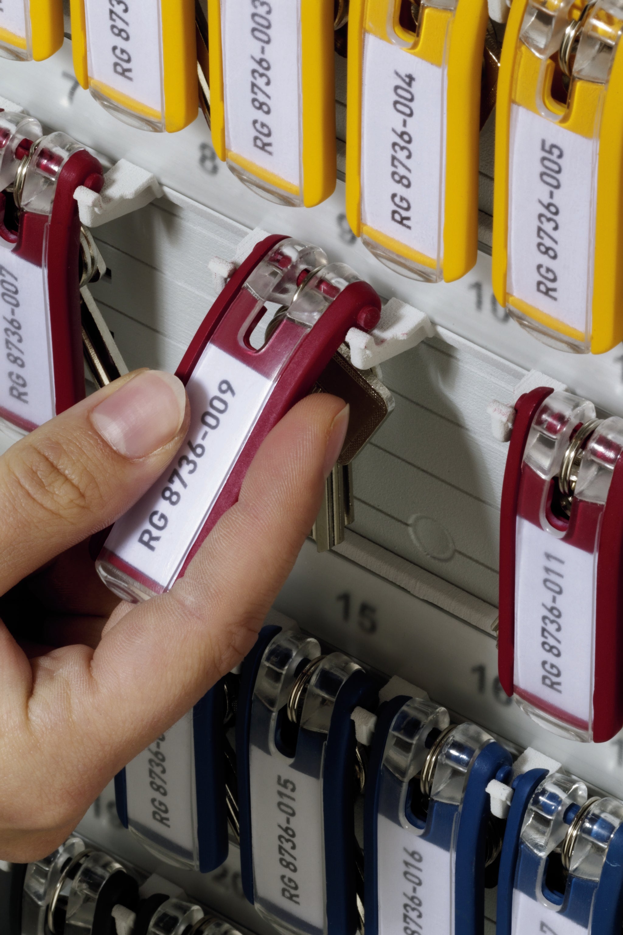 Durable Key Tags Organizational Label Hooks | 6 Pack | Red