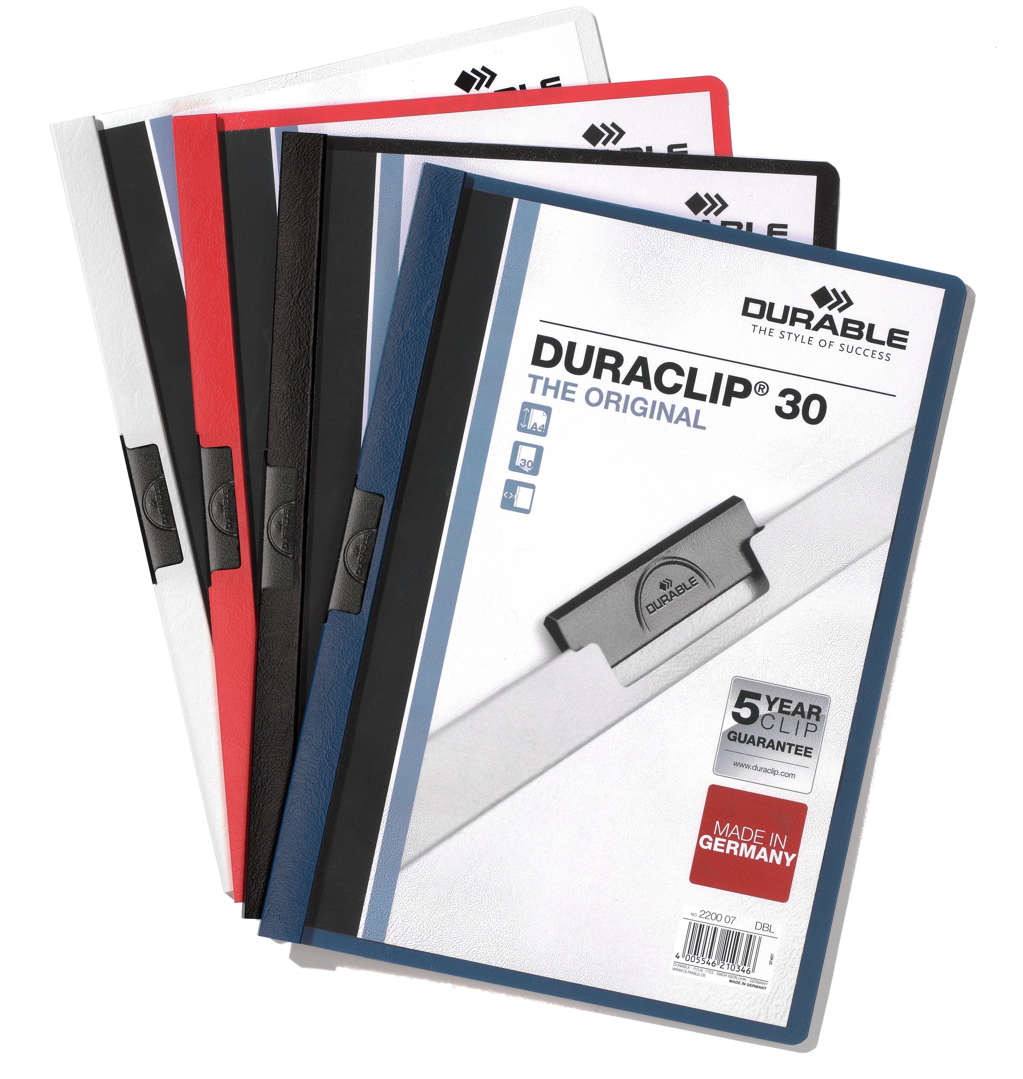 Durable DURACLIP Report Cover | Letter Size | 30 Sheet Capacity | Black | 25 Box