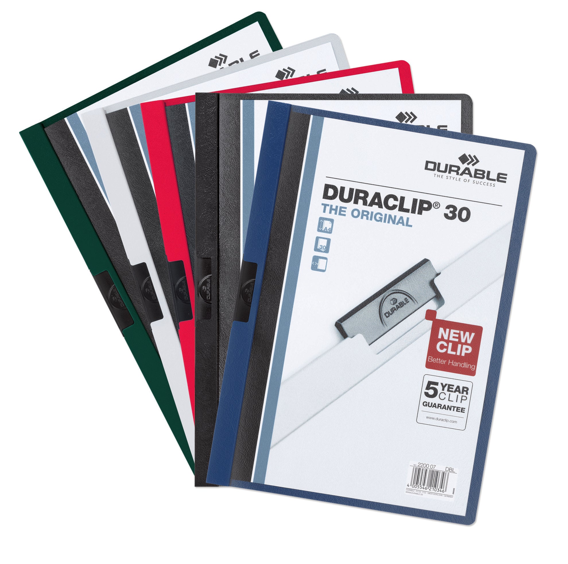 Durable DURACLIP Report Cover | Letter Size | 30 Sheet Capacity | Light Blue | 25 Box
