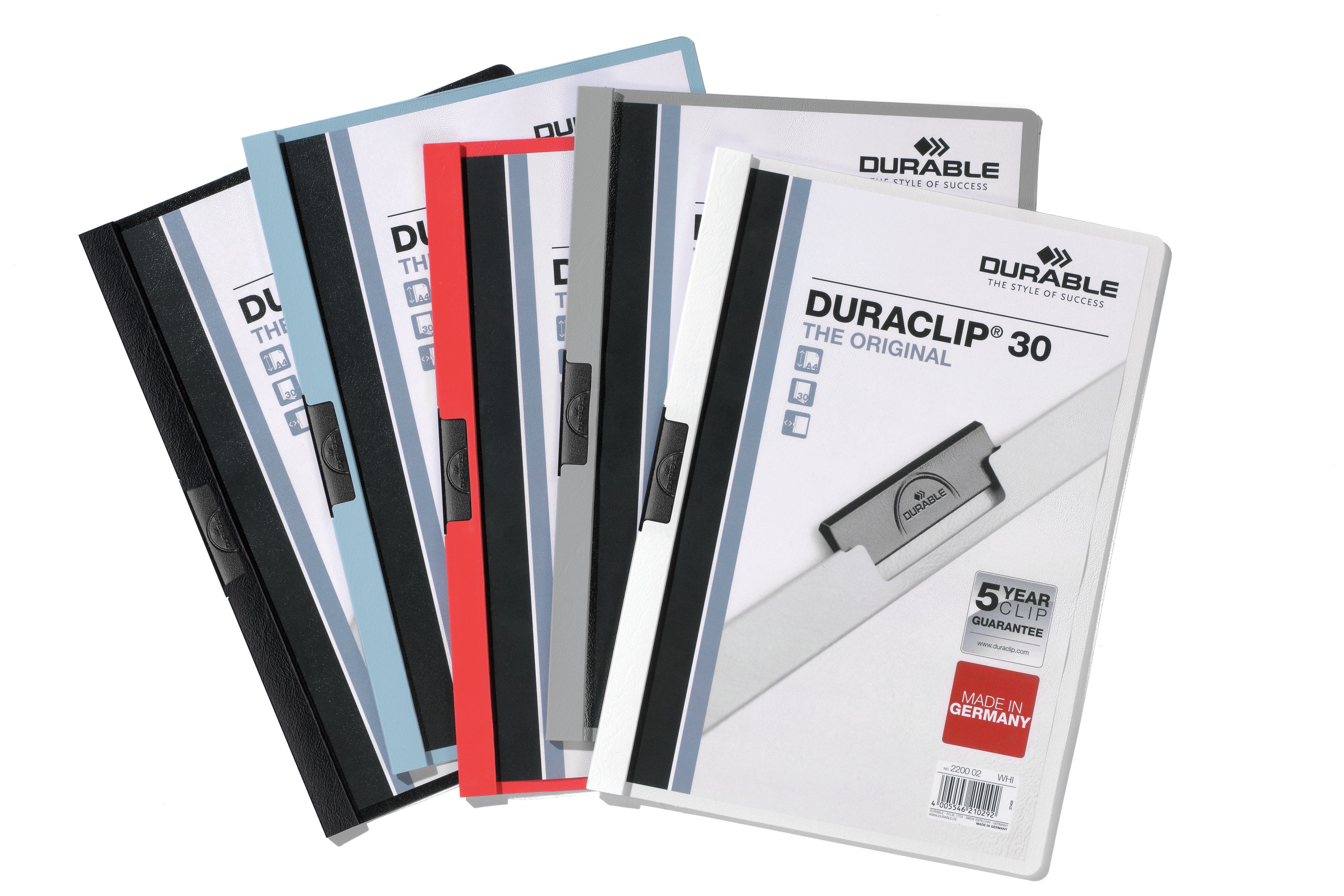 Durable DURACLIP Report Cover | Letter Size | 30 Sheet Capacity | Light Blue | 25 Box
