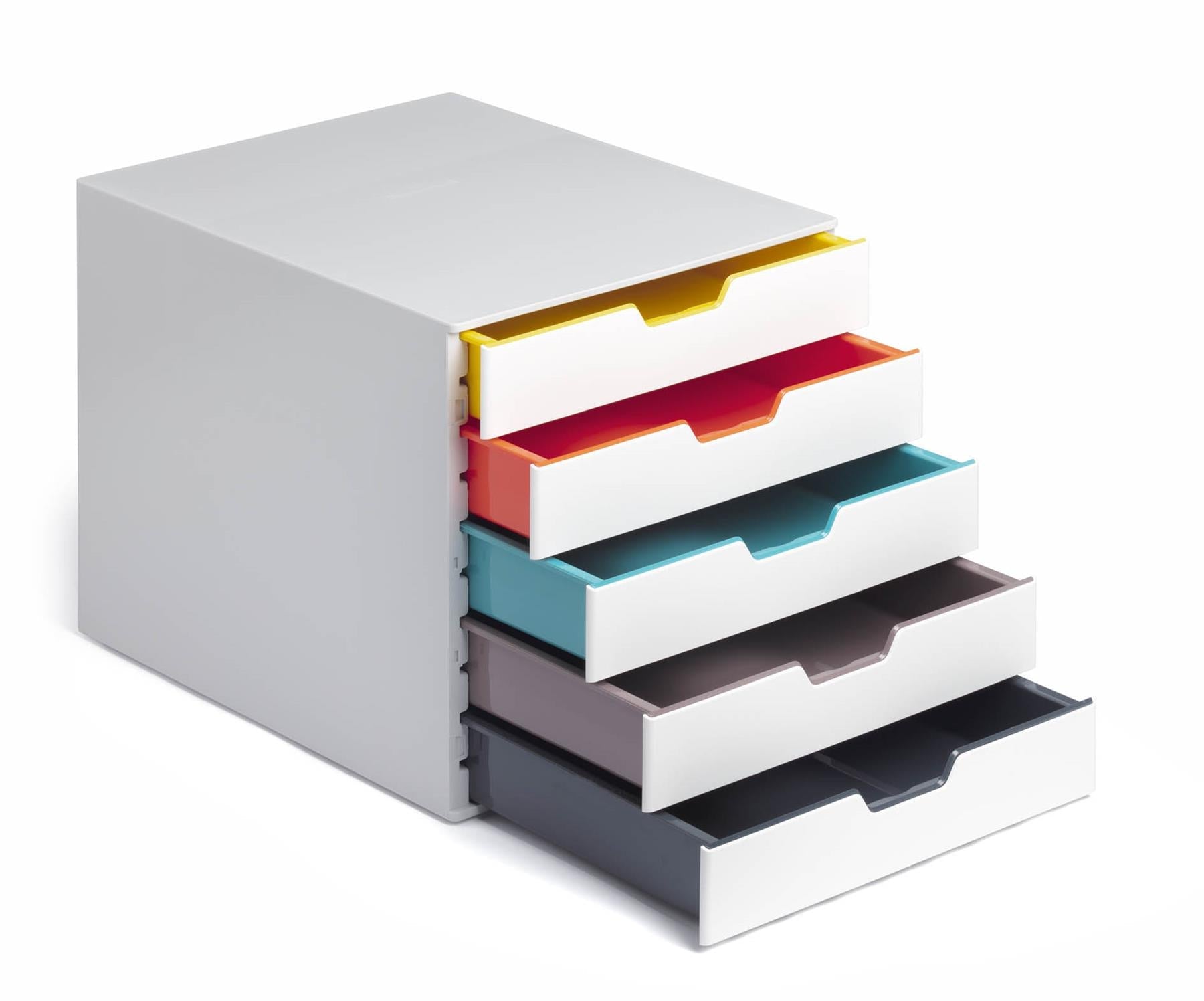 Durable VARICOLOR MIX Desktop Organizer 5 Drawer Color Coded Storage | Letter Size