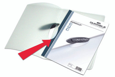 Durable SWINGCLIP Report Cover | Letter Size | 30 Sheet Capacity | Black Clip | 25 Box