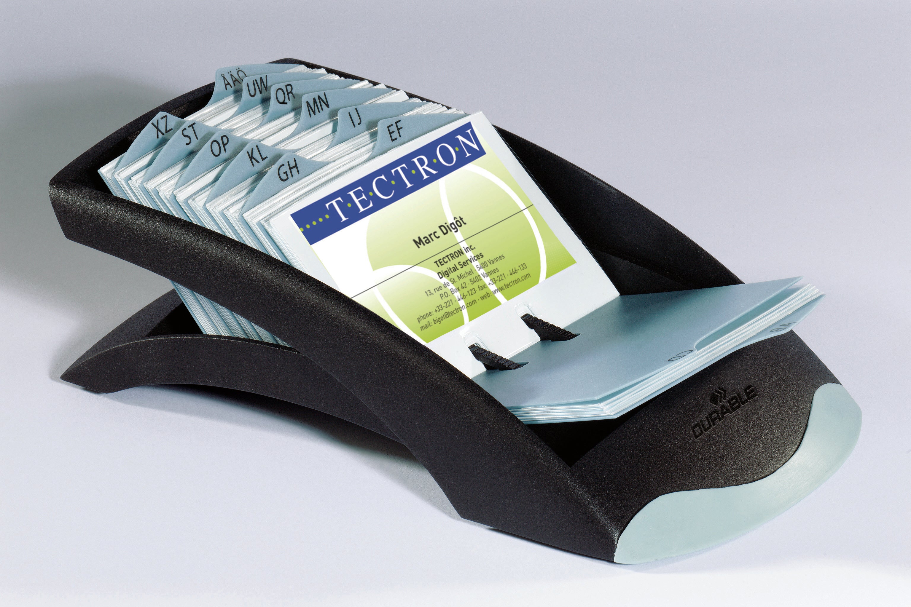 Durable VISIFIX 200 Card Business Card Holder File | Pockets & A-Z Index | Black