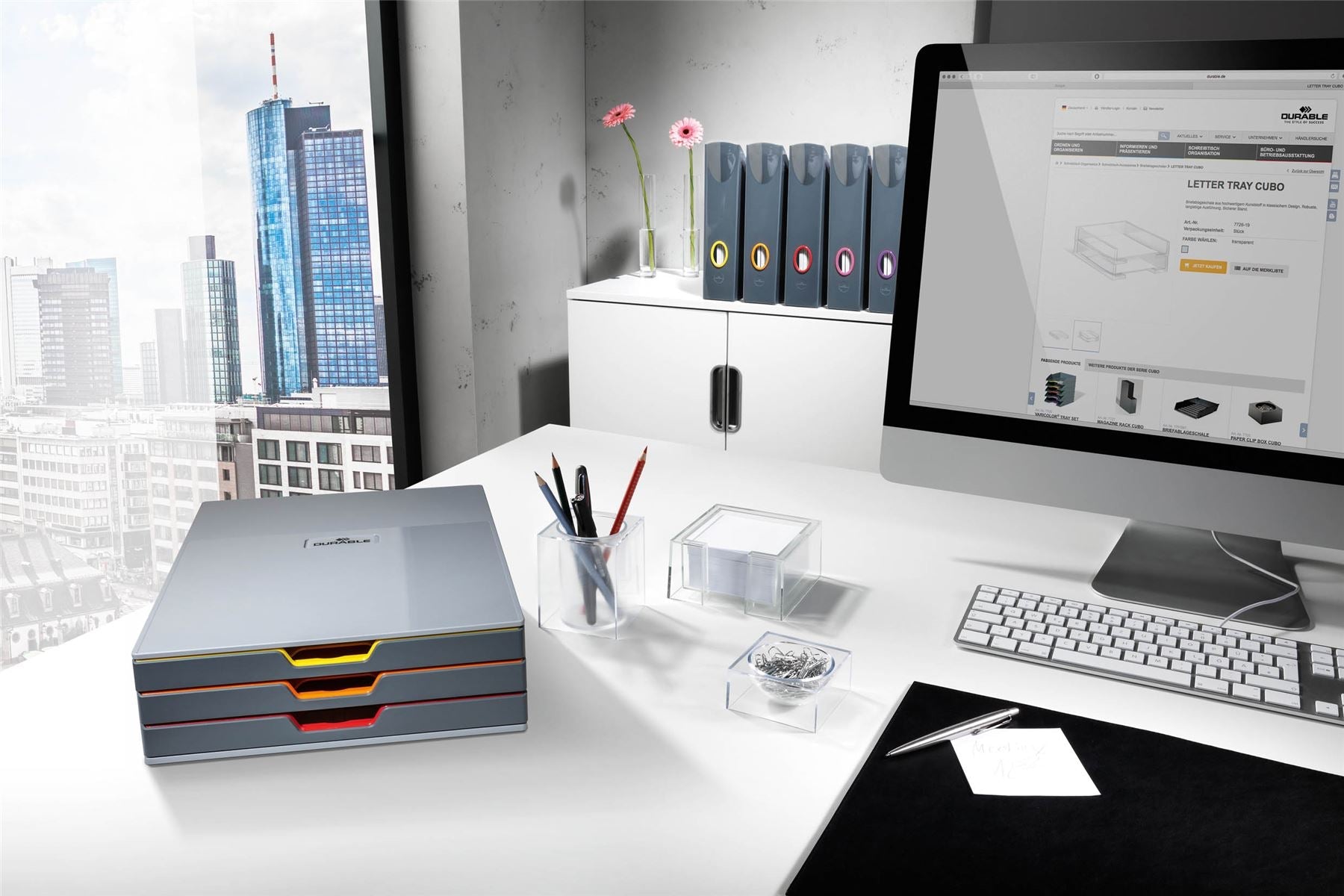 Durable VARICOLOR Magazine Rack Document Desk File Organizer | 5 Pack | Letter Size