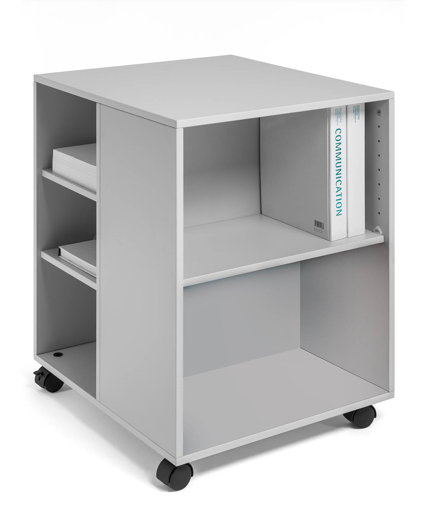 Durable 6 Shelve Office Filing Storage Trolley on Wheels | 75cm Gray