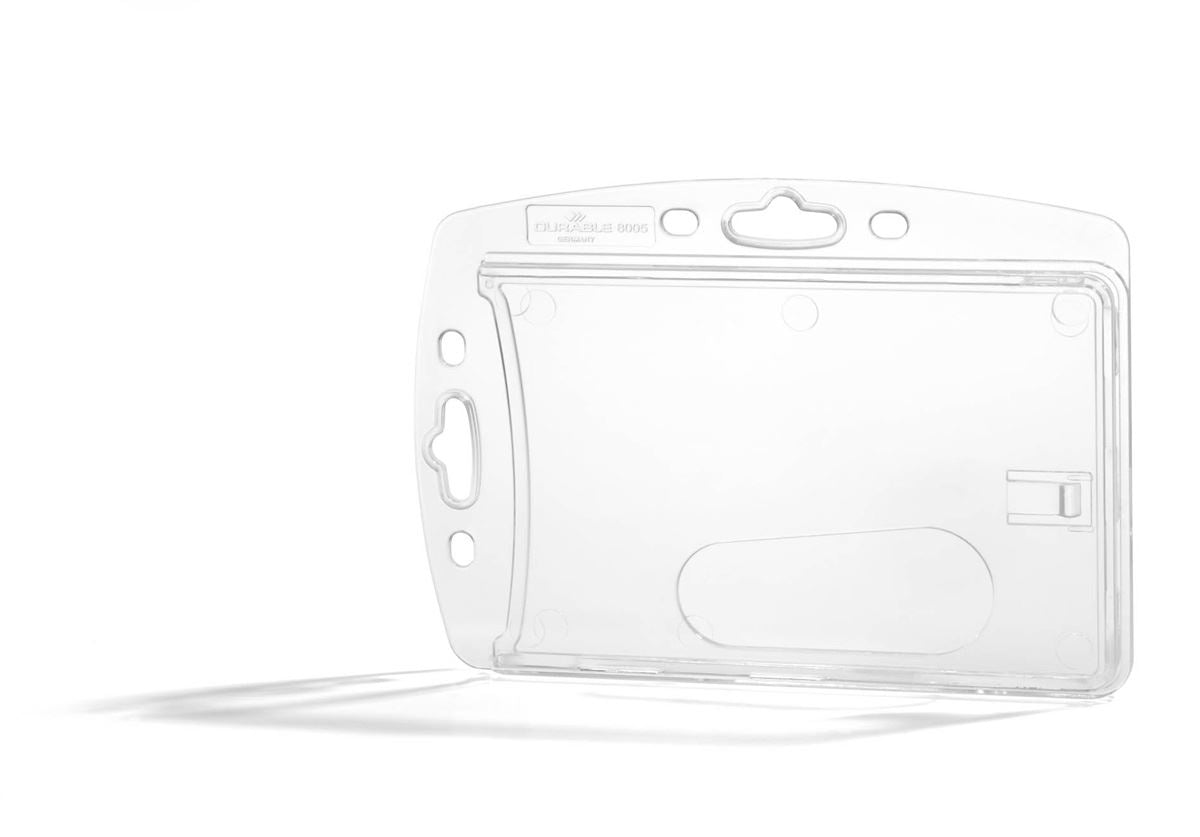 Durable Enclosed Security Pass ID Card Holder for Lanyards | 10 Pack | Clear