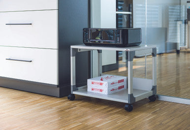 Durable Multi Function Trolley with 4 Wheels | Two Shelves | Gray