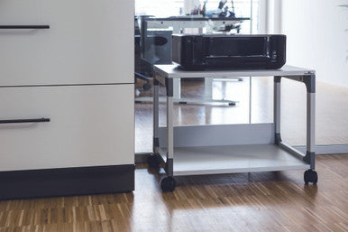 Durable Multi Function Trolley with 4 Wheels | Two Shelves | Gray