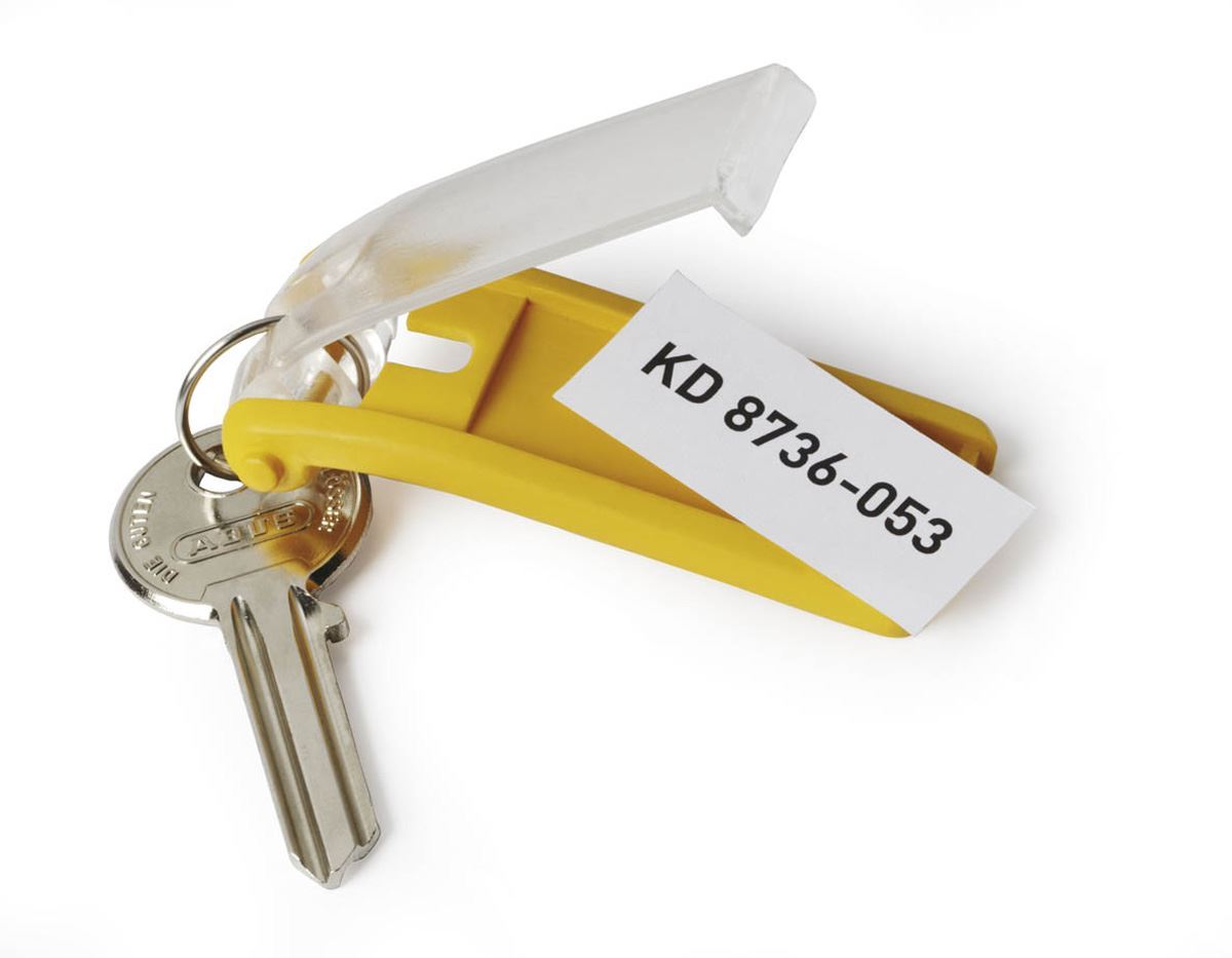 Durable Key Tags Organizational Label Hooks | 6 Pack | Yellow