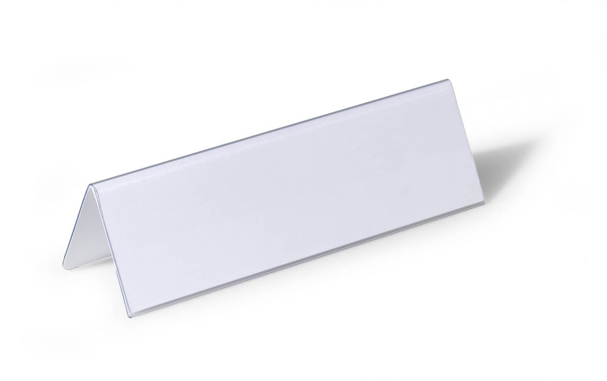 Durable Clear Plastic Table Place Name Holders and Inserts | 25 Pack | 2.40x8.27"