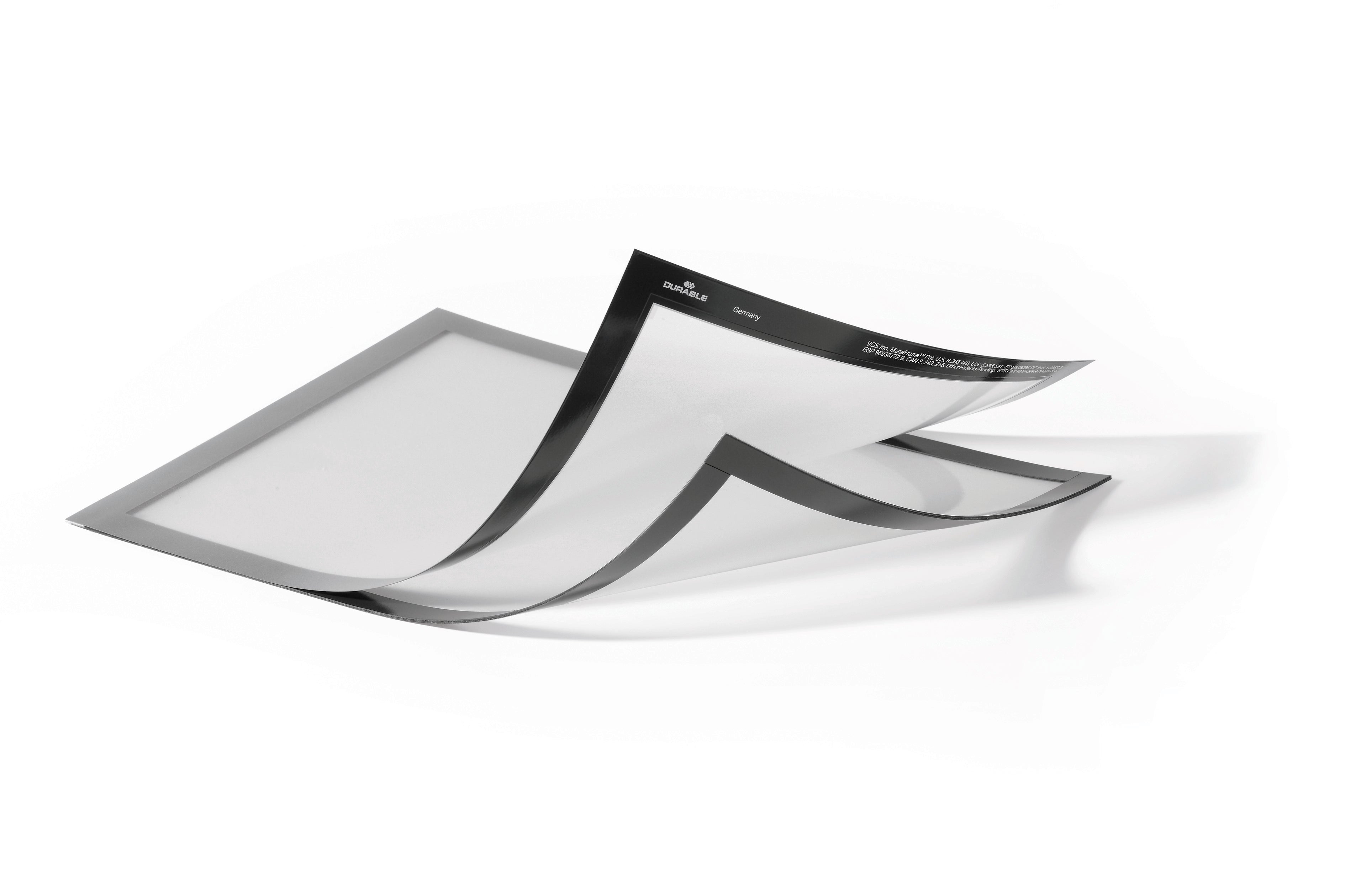 Durable DURAFRAME Magnetic Plus Sign Holder | Letter 8.5" x 11" | Silver | 2 Pack
