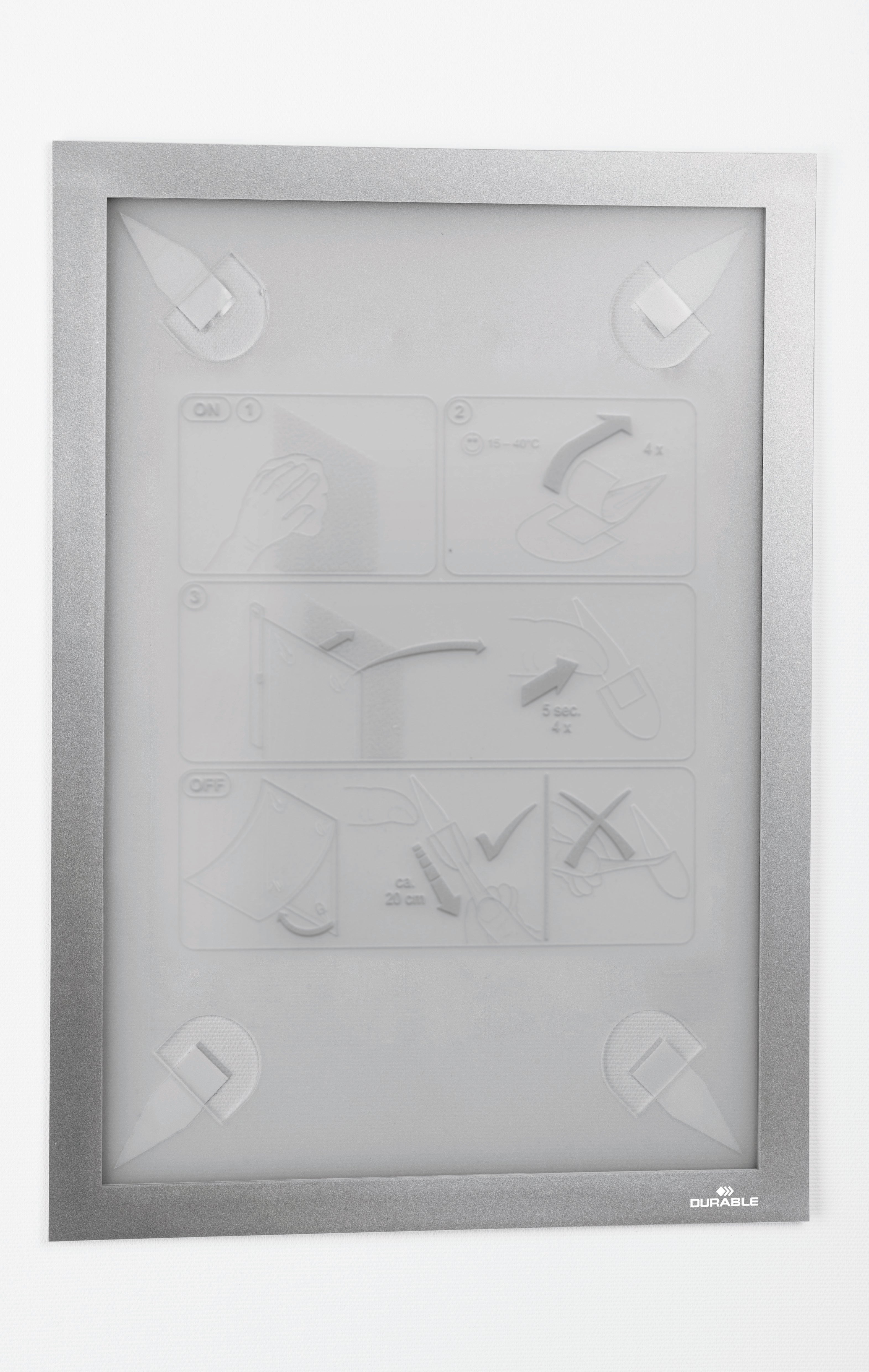 Durable DURAFRAME Wallpaper Sign Holder | Letter 8.5" x 11" | Silver
