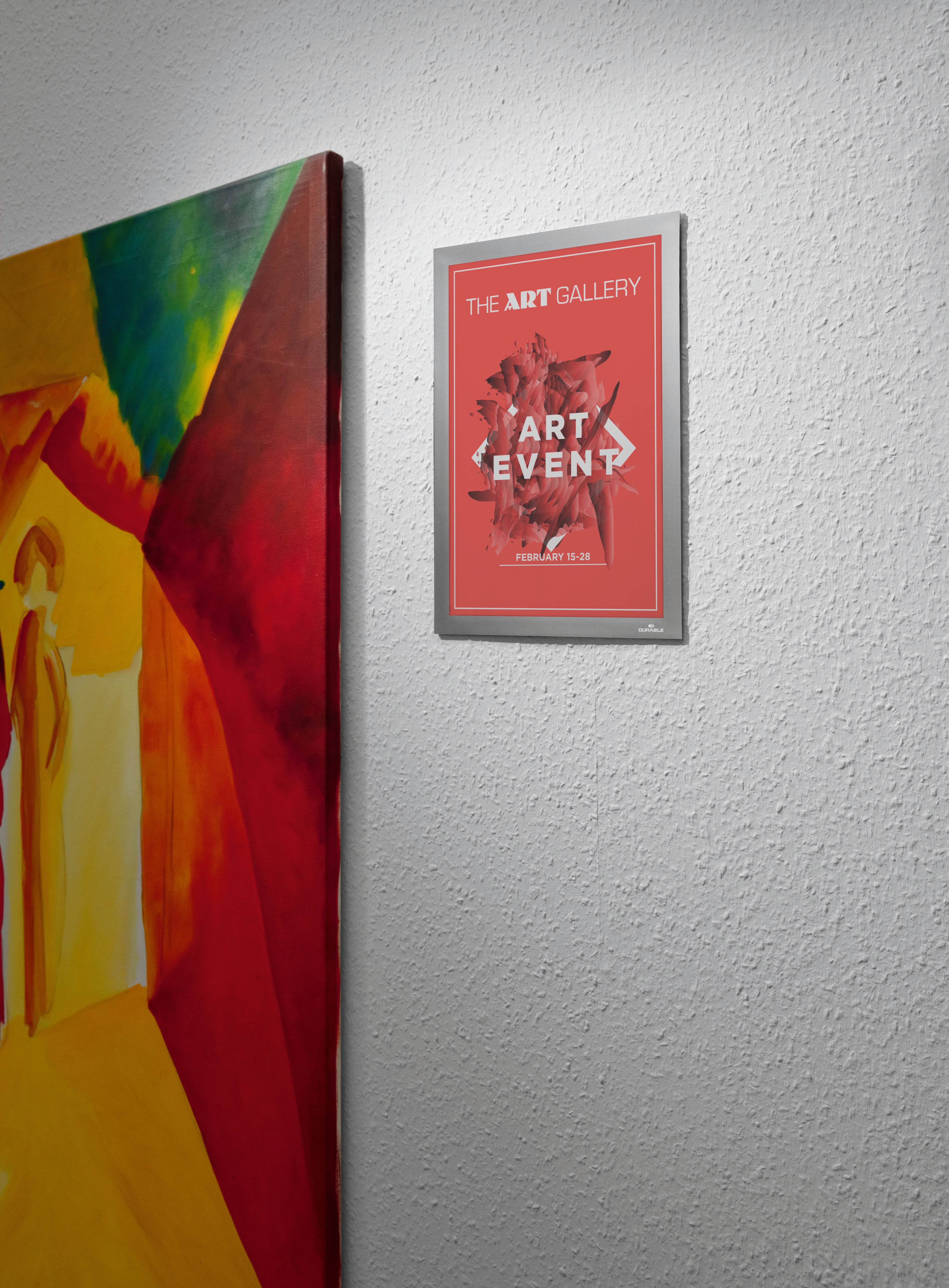 Durable DURAFRAME Wallpaper Sign Holder | Letter 8.5" x 11" | Silver