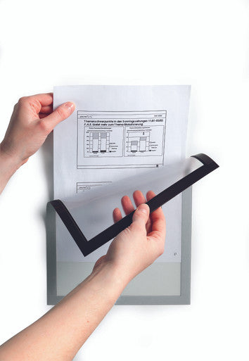 Durable DURAFRAME Magnetic Sign Holder | Half-Letter 5.5" x 8.5" | Silver | 2 pack