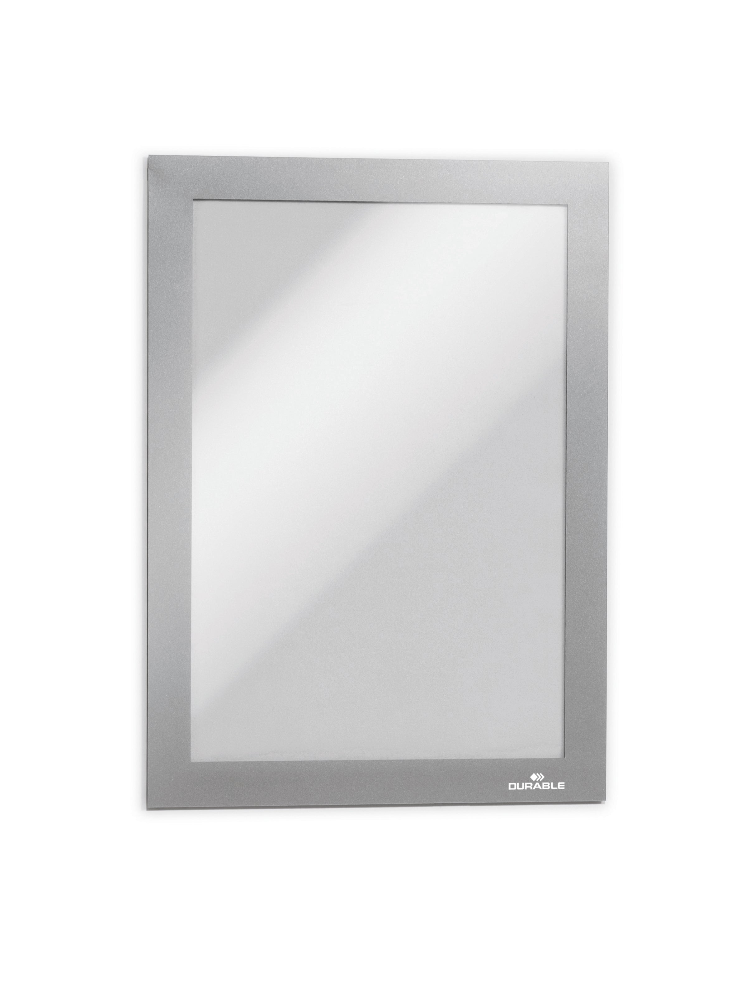 Durable DURAFRAME Magnetic Sign Holder | Half-Letter 5.5" x 8.5" | Silver | 2 pack