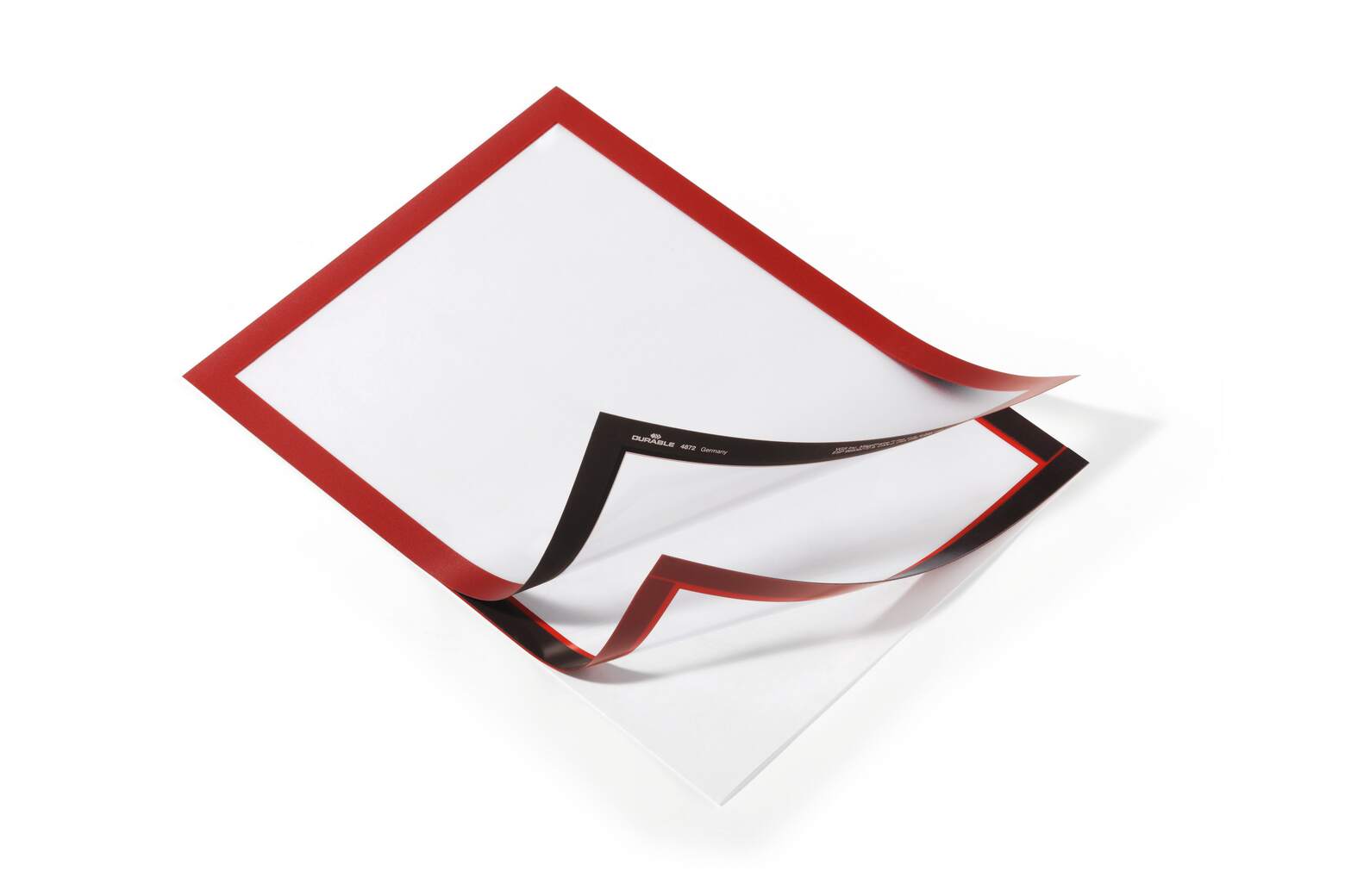 Durable DURAFRAME Self-Adhesive Sign Holder | Letter 8.5" x 11" | Red | 2 Pack
