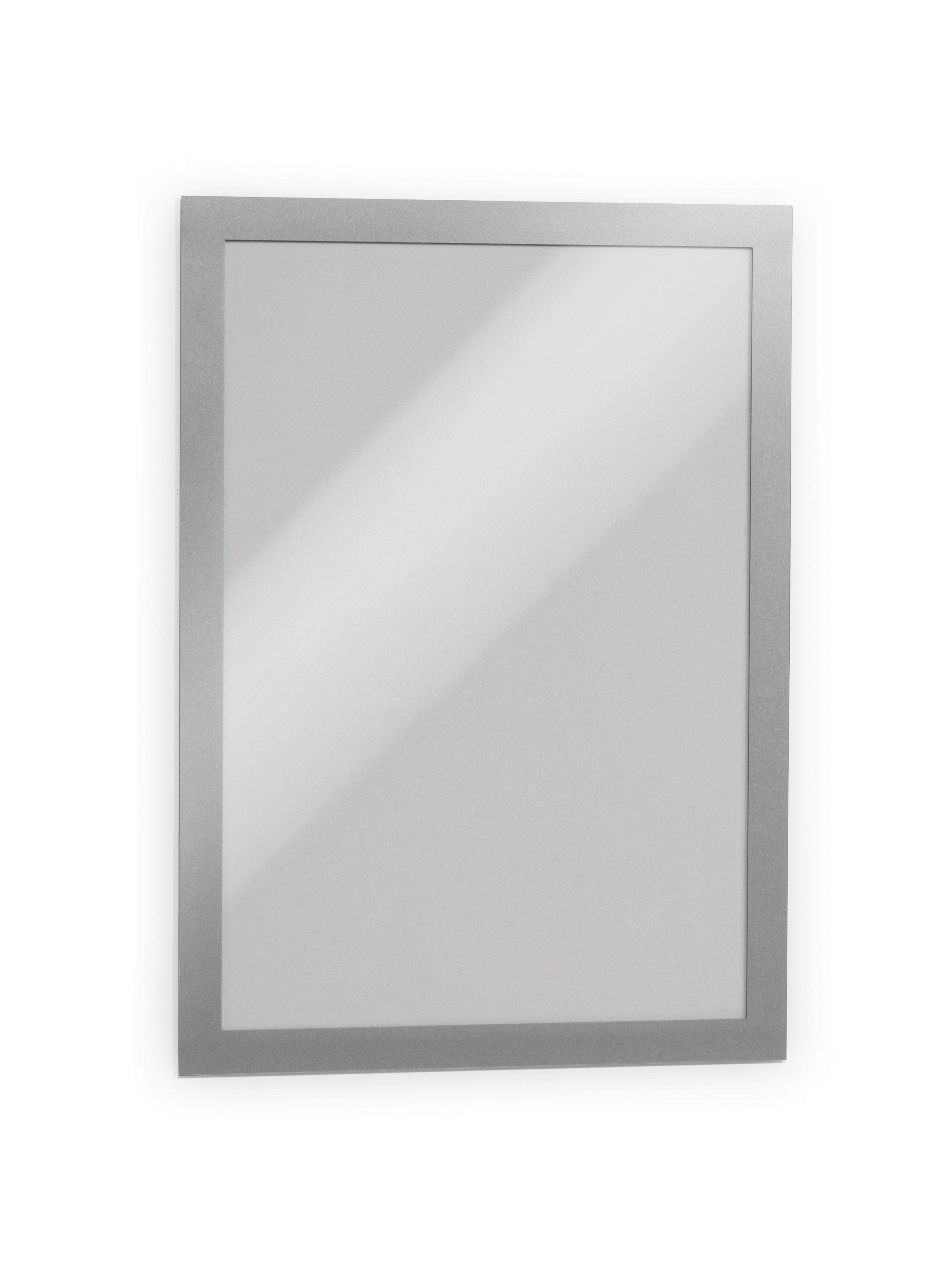 Durable DURAFRAME Self-Adhesive Sign Holder | Letter 8.5" x 11" | Silver | 2 Pack