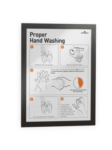 Durable DURAFRAME Magnetic Sign Holder | Letter Size  8.5" x 11" | Black | 2 Pack