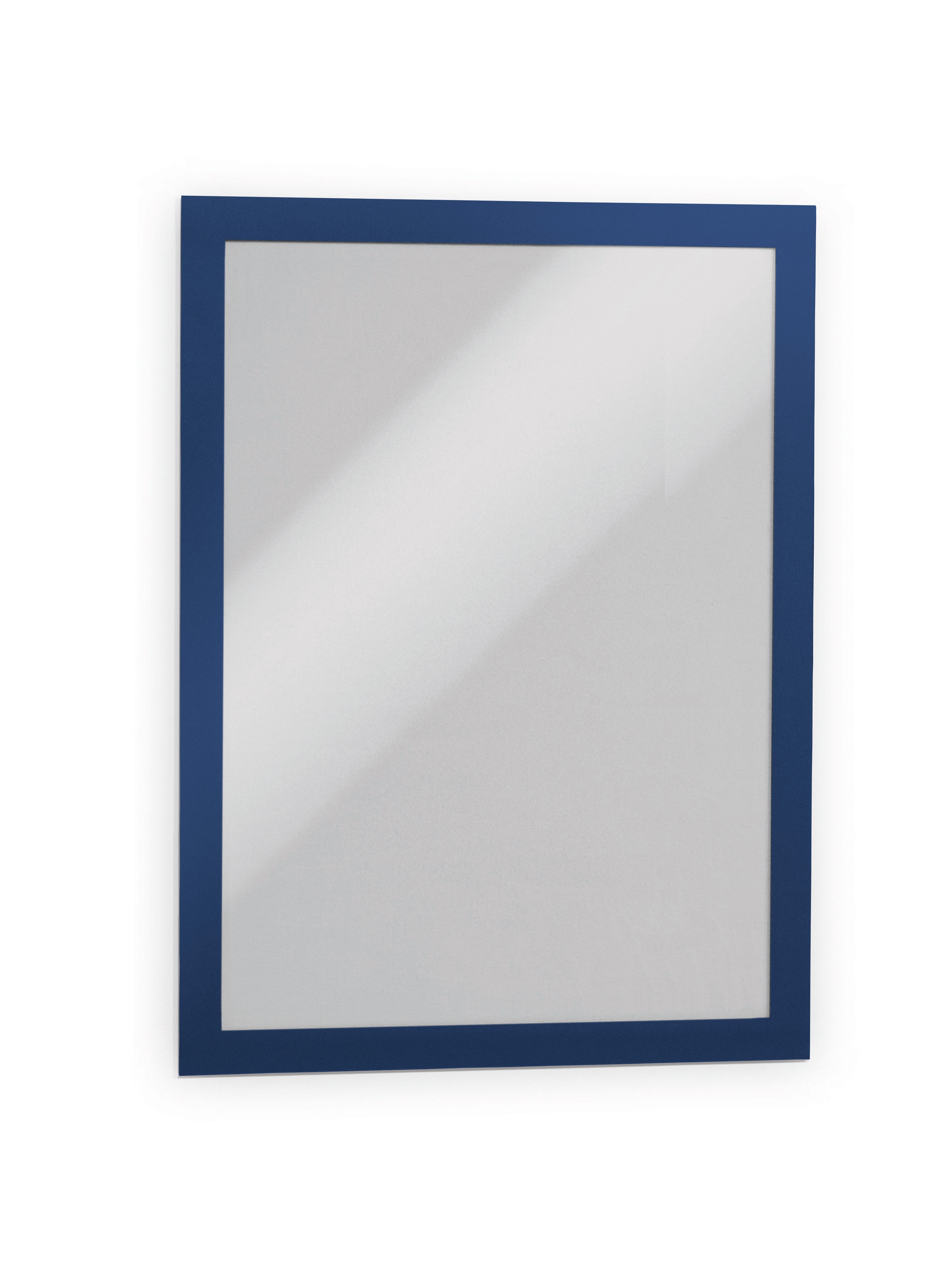 Durable DURAFRAME Self-Adhesive Sign Holder | Letter 8.5" x 11" | Dark Blue | 2 Pack
