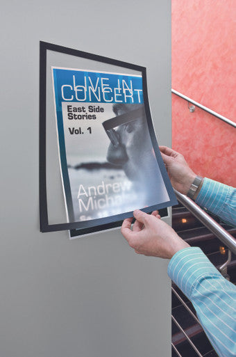 Durable DURAFRAME Self-Adhesive Sign Holder| Tabloid 11" x 17" | Black | 2 Pack