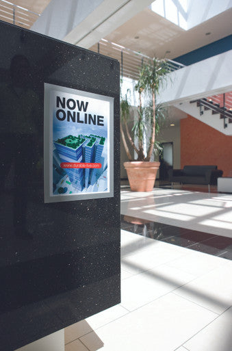 Durable DURAFRAME Self-Adhesive Sign Holder | Tabloid 11" x 17" | Silver | 2 Pack