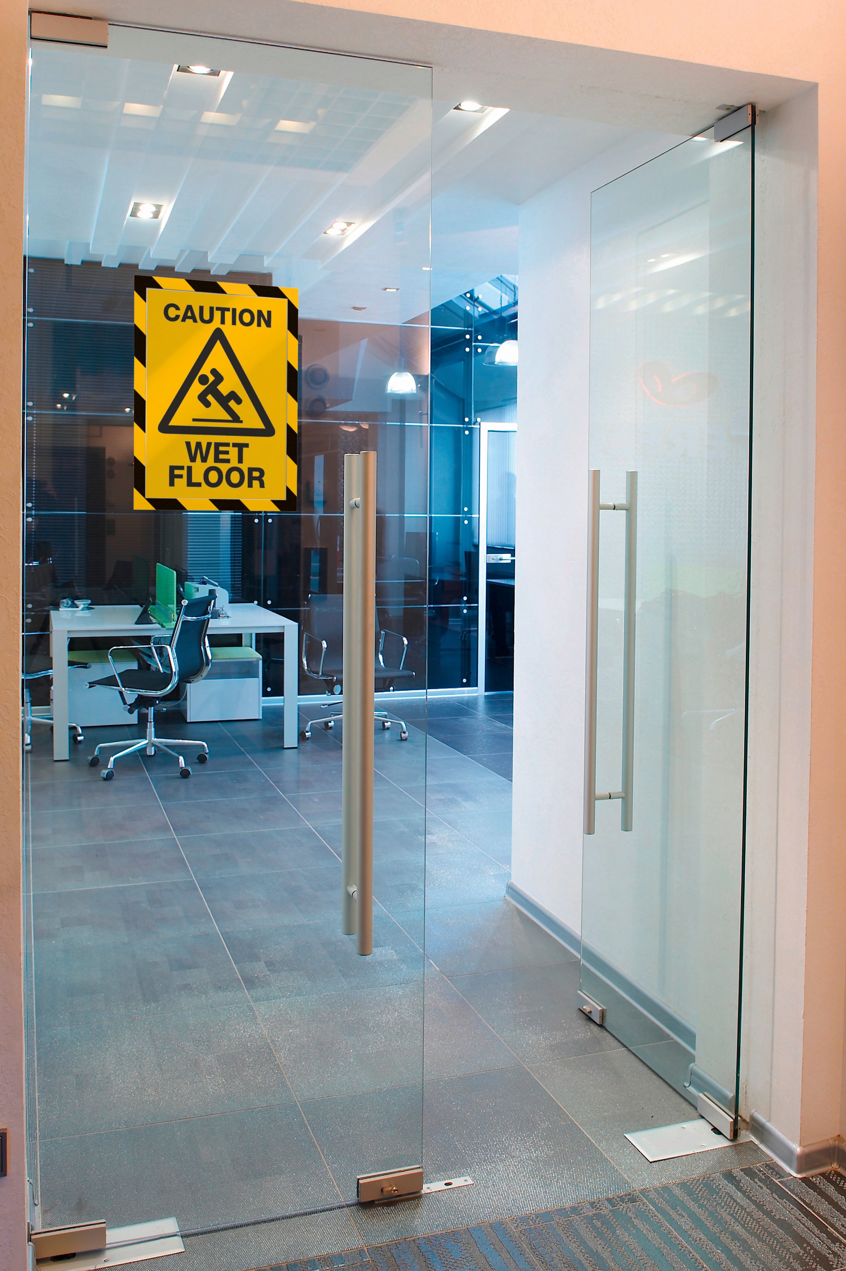 Durable DURAFRAME Security Self-Adhesive Sign Holder | Letter Size  8.5" x 11" | Yellow & Black | 2 Pack