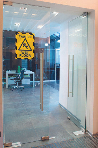 Durable DURAFRAME Security Self-Adhesive Sign Holder | Letter Size  8.5" x 11" | Yellow & Black | 2 Pack