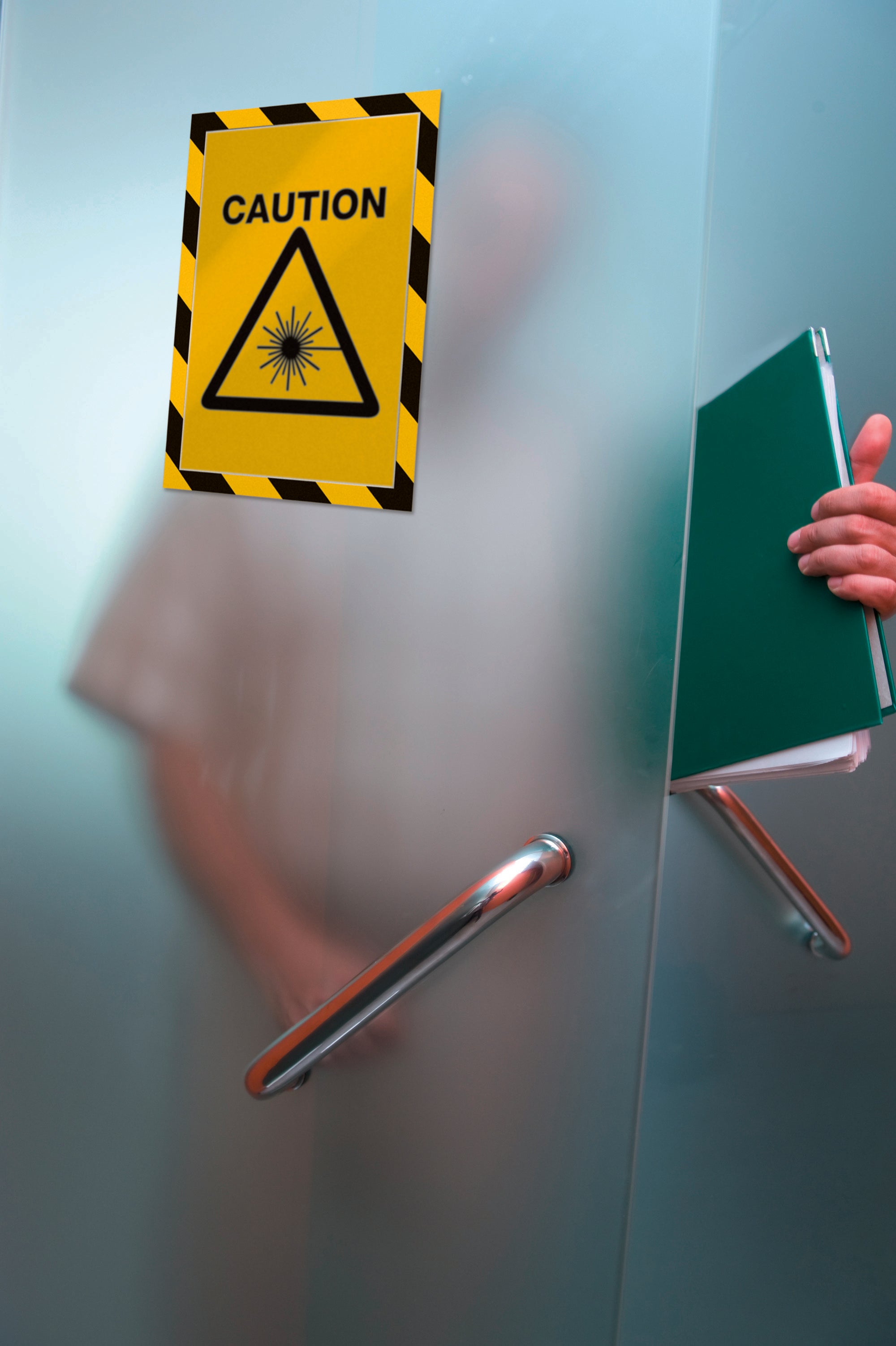 Durable DURAFRAME Security Self-Adhesive Sign Holder | Letter Size  8.5" x 11" | Yellow & Black | 2 Pack