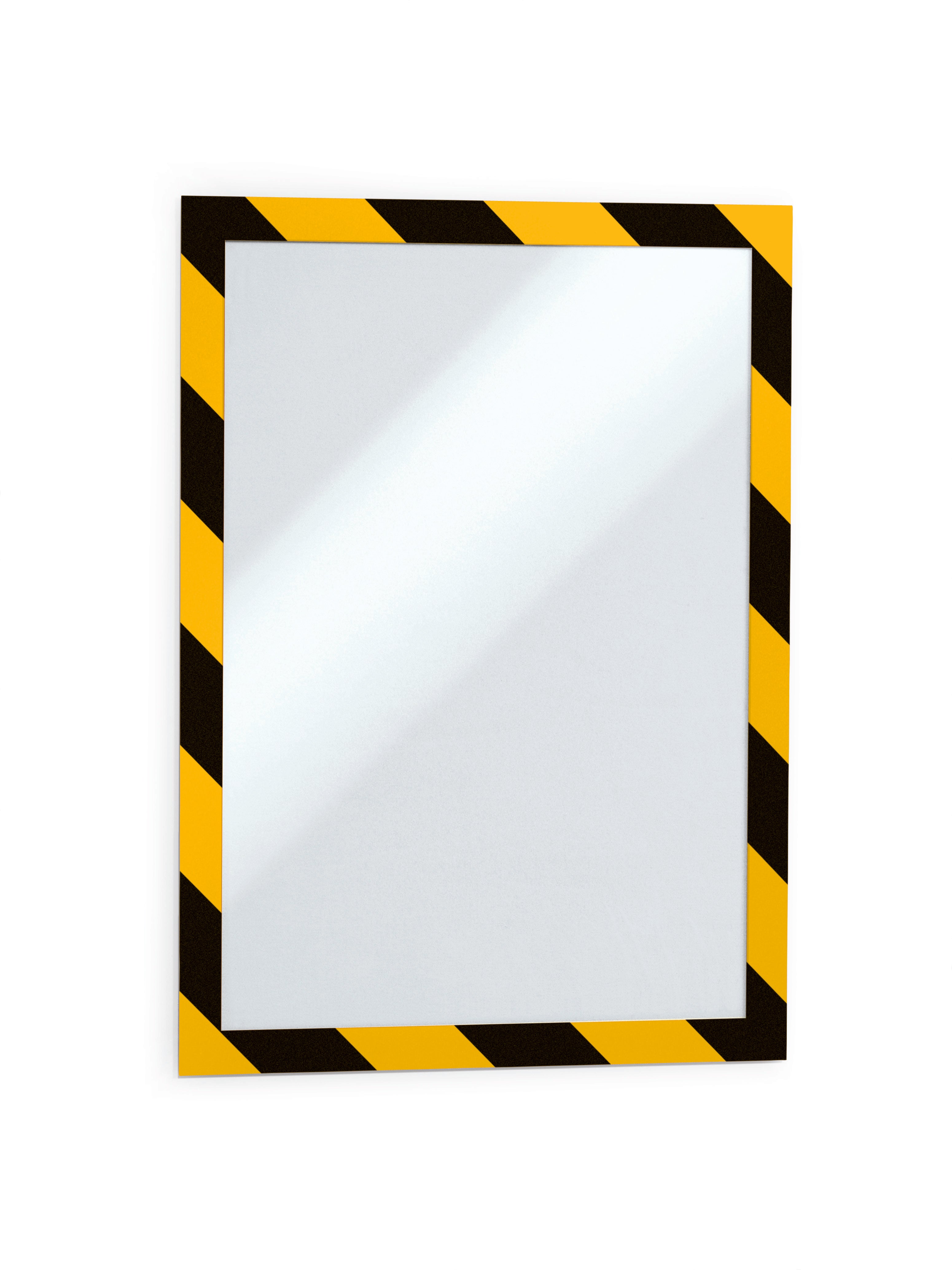 Durable DURAFRAME Security Self-Adhesive Sign Holder | Letter Size  8.5" x 11" | Yellow & Black | 2 Pack