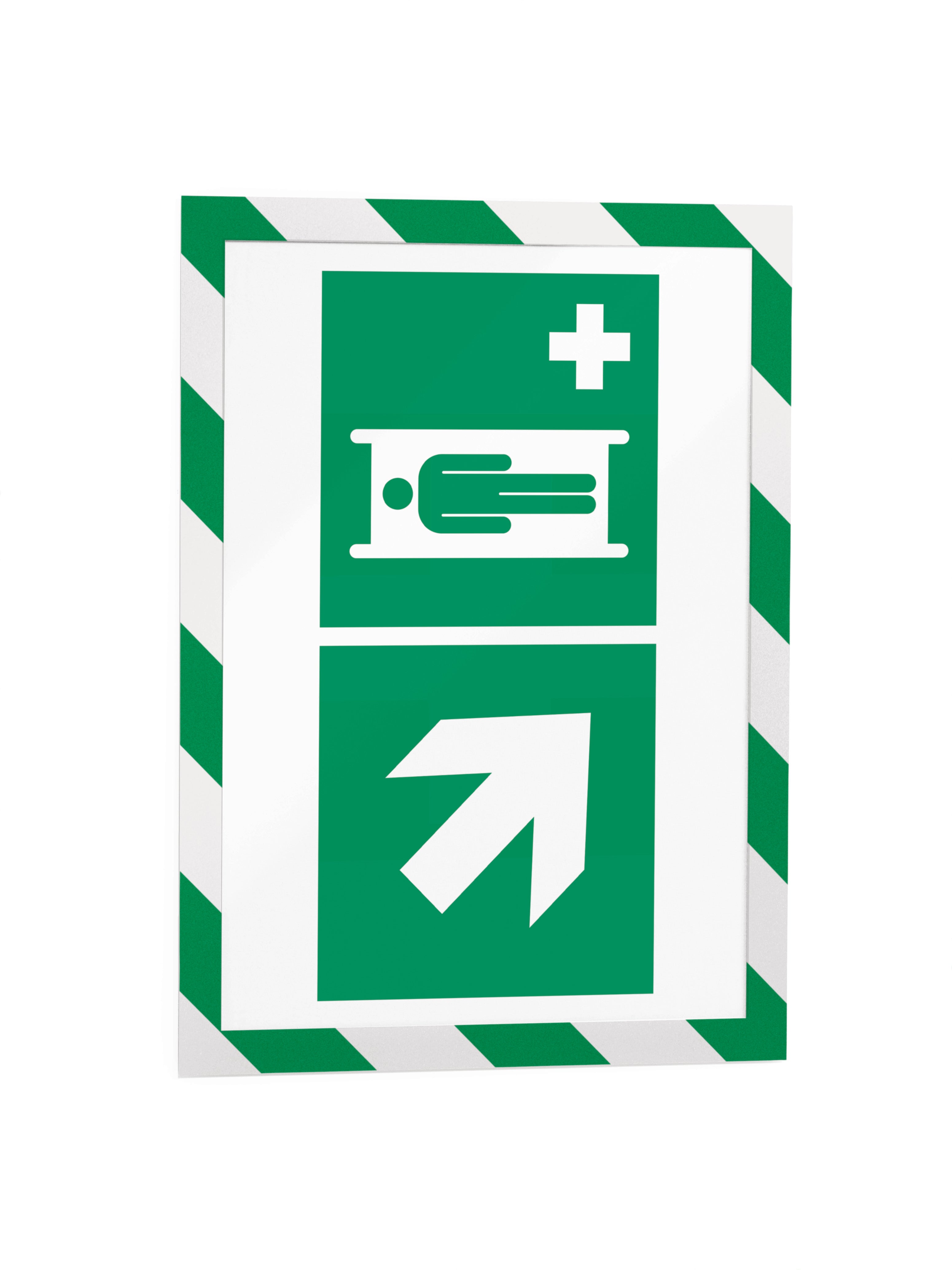 Durable DURAFRAME Security Self-Adhesive Sign Holder | Letter Size 8.5" x 11" | Green & White | 2 Pack