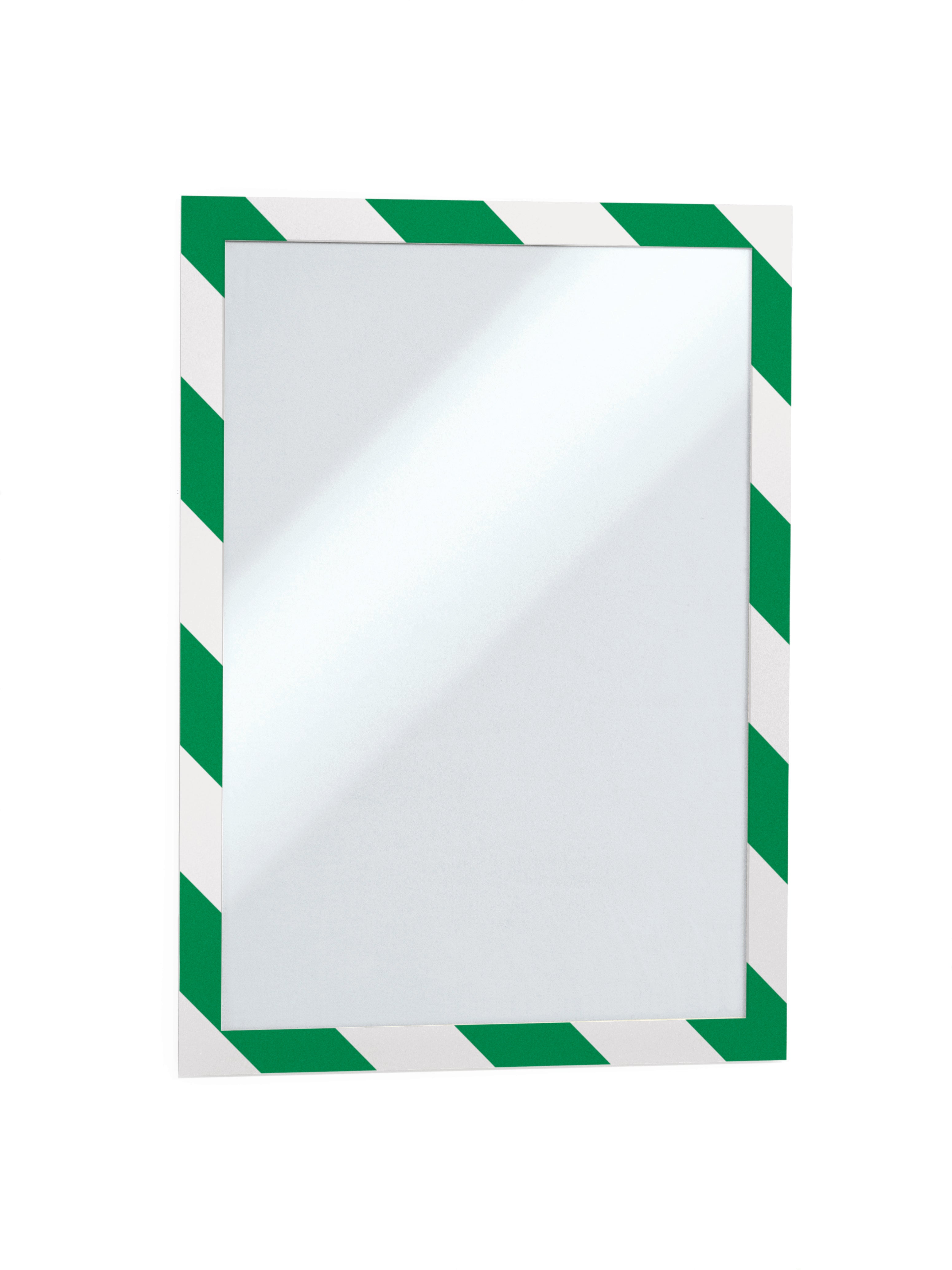 Durable DURAFRAME Security Self-Adhesive Sign Holder | Letter Size 8.5" x 11" | Green & White | 2 Pack