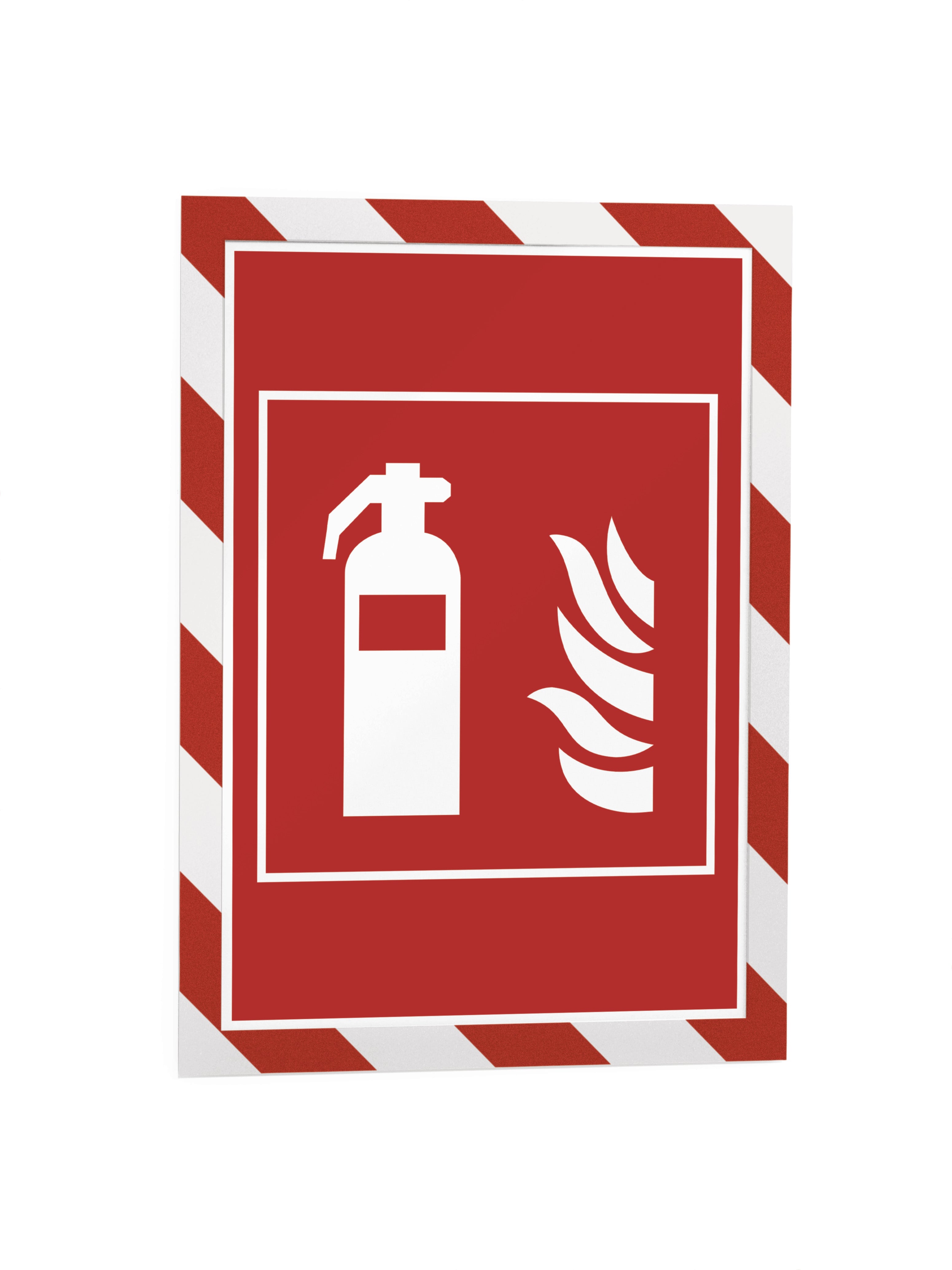 Durable DURAFRAME Security Self-Adhesive Sign Holder | Letter Size 8.5" x 11" | Red & White | 2 Pack