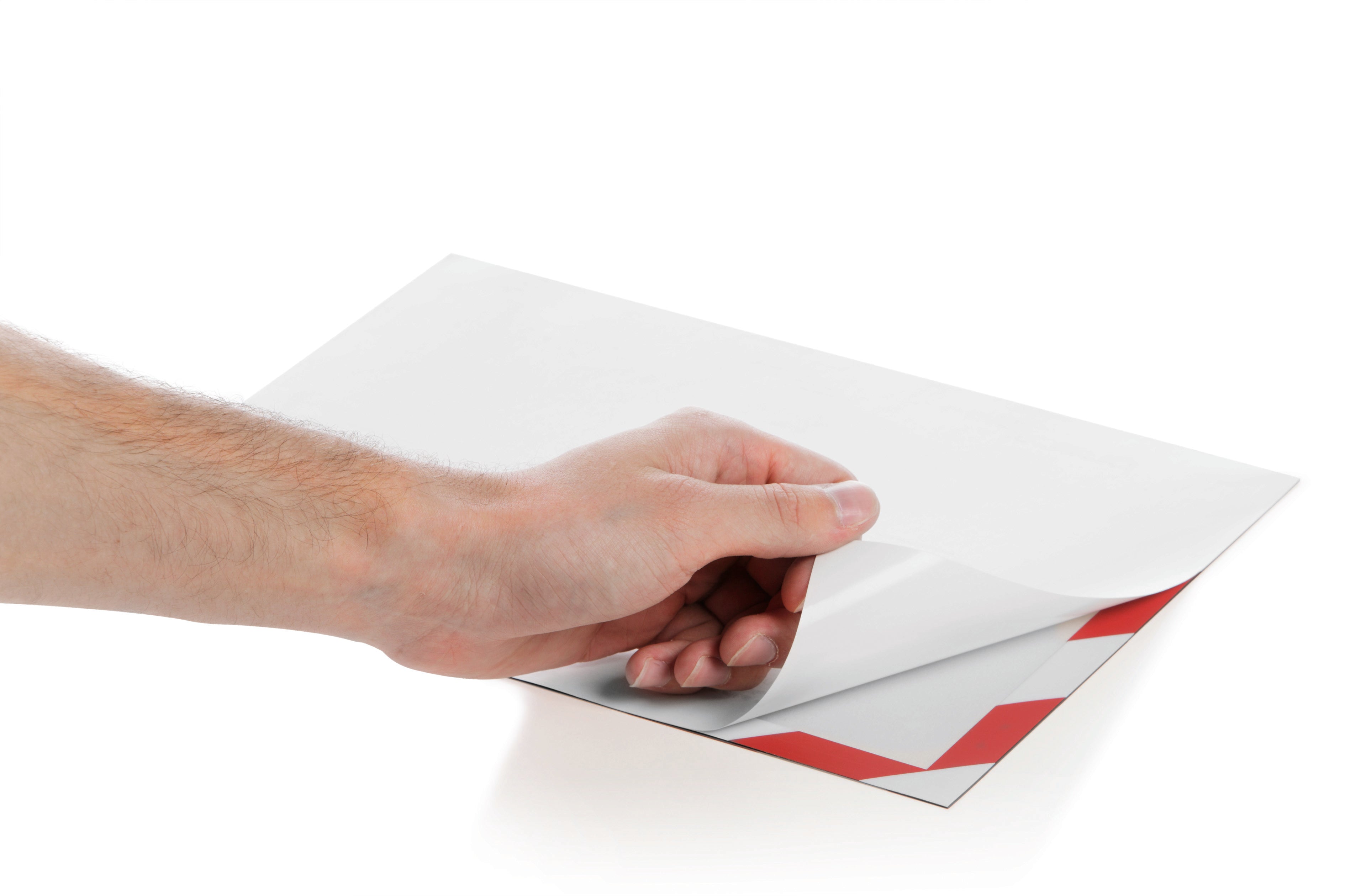 Durable DURAFRAME Security Self-Adhesive Sign Holder | Letter Size 8.5" x 11" | Red & White | 2 Pack