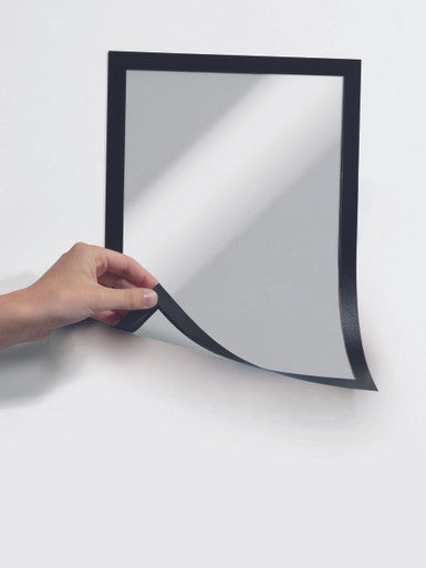 Durable DURAFRAME Magnetic Sign Holder | Letter Size  8.5" x 11" | Black | 2 Pack