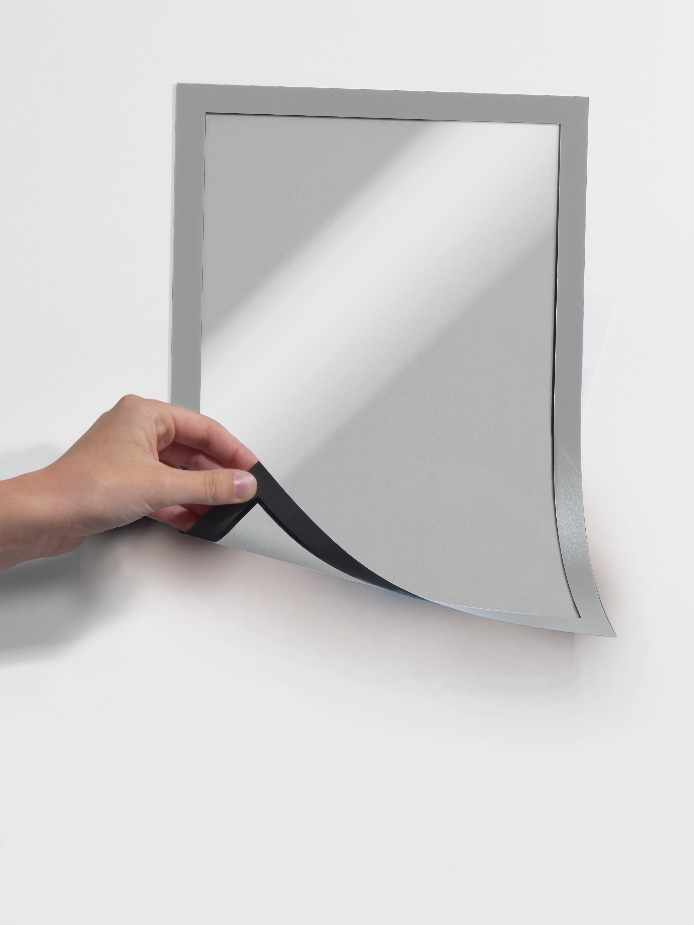 Durable DURAFRAME Magnetic Sign Holder | Letter Size 8.5" x 11" | Silver | 2 Pack