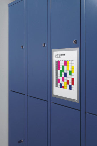 Durable DURAFRAME Magnetic Sign Holder | Letter Size 8.5" x 11" | Silver | 2 Pack