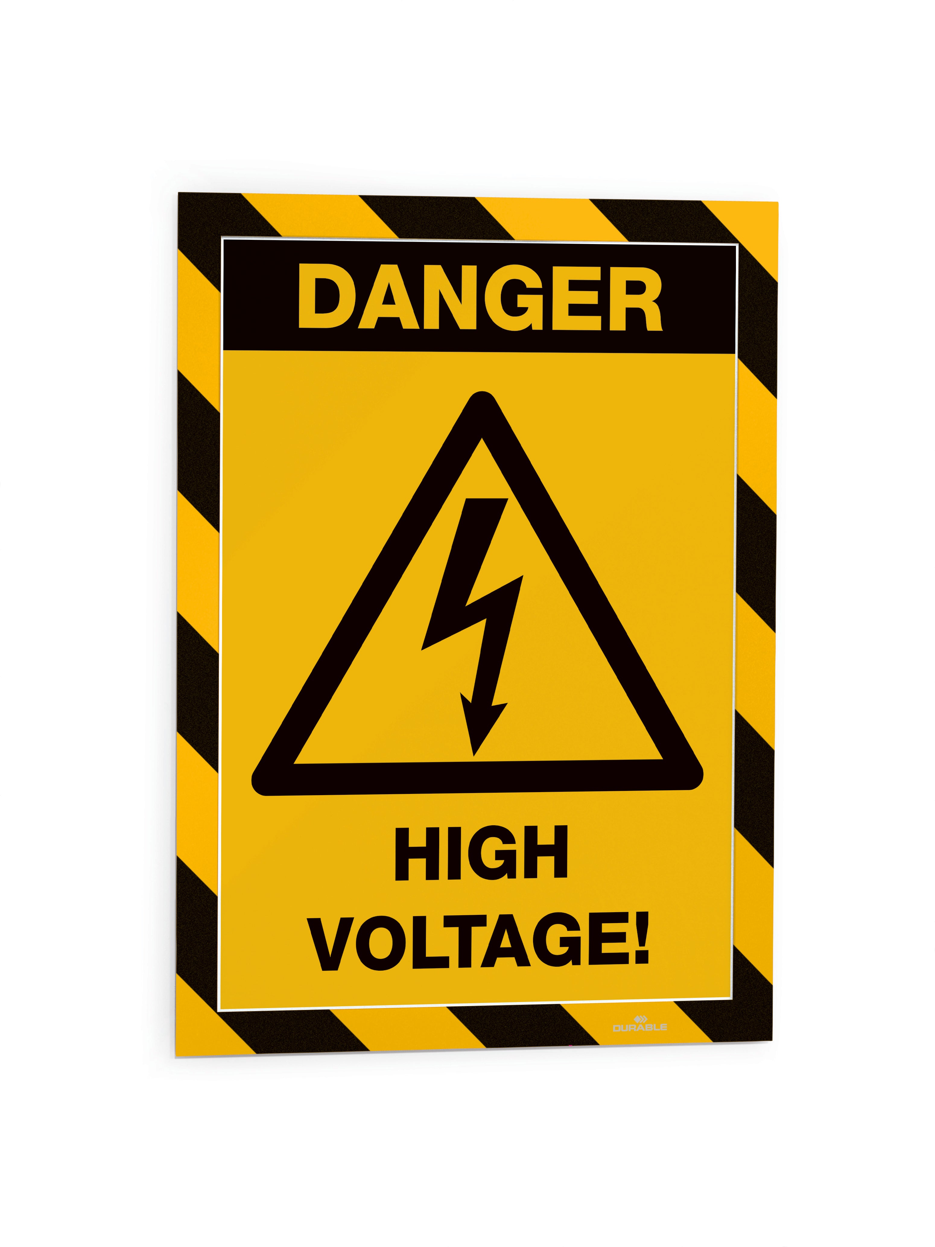 Duraframe Security Infoframe with High Voltage Sign