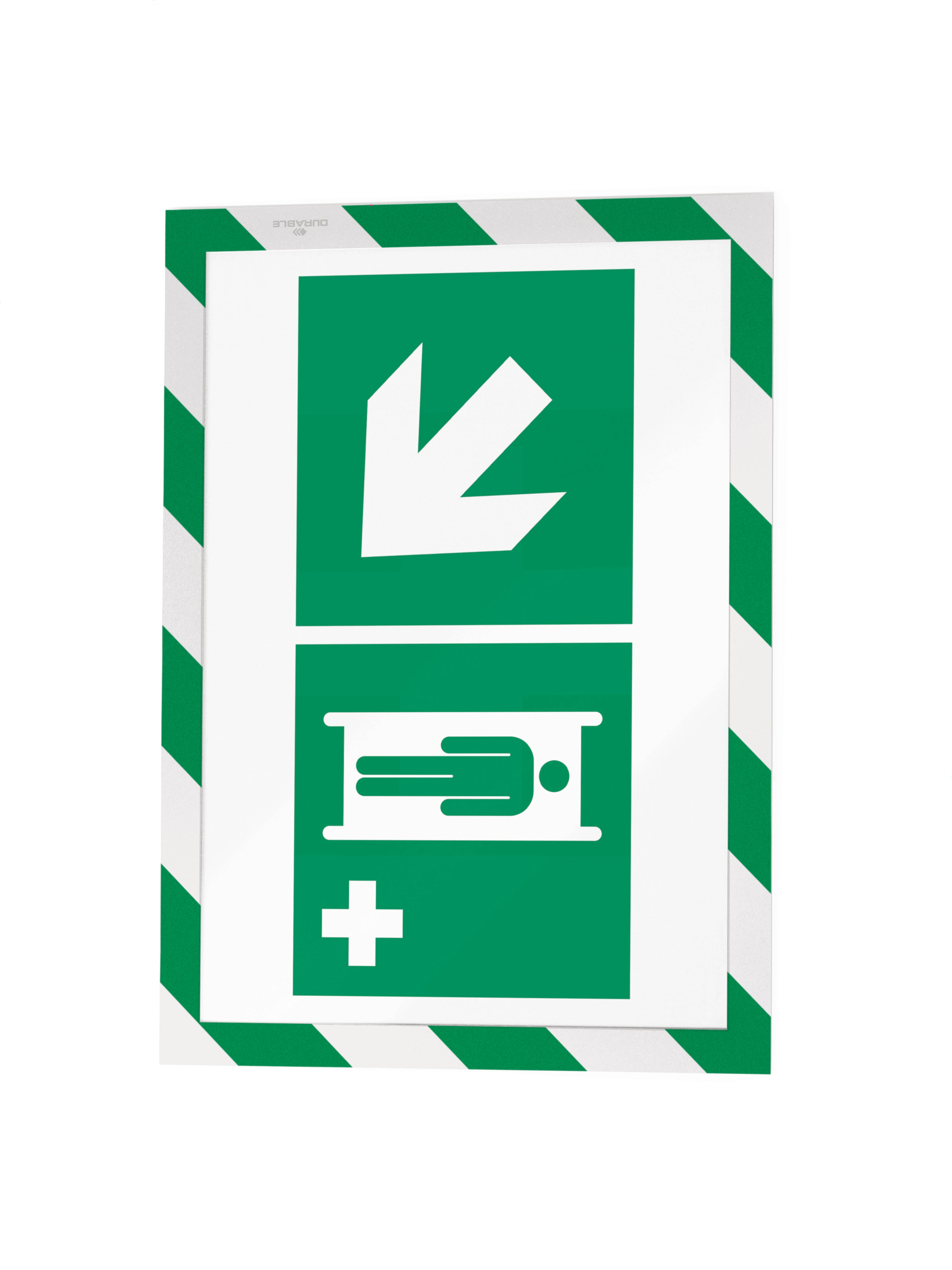 Durable DURAFRAME Security Magnetic Sign Holder | Letter Size 8.5" x 11" | Green & White | 2 Pack