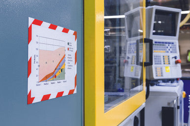 Durable DURAFRAME Security Magnetic Sign Holder | Letter Size 8.5" x 11" | Red & White | 2 Pack