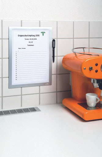 Durable DURAFRAME Self-Adhesive Magnetic Note | Letter Size 8.5" x 11" | Silver