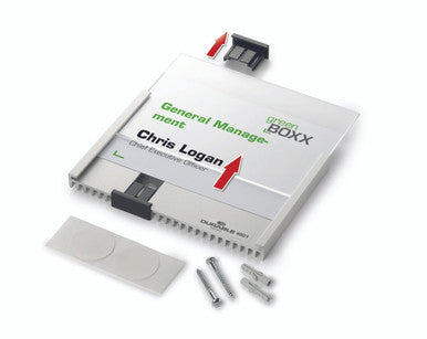 Durable Wall Mounted Office Info Sign - Easy to Update 6.125" x 2.25" - Aluminum